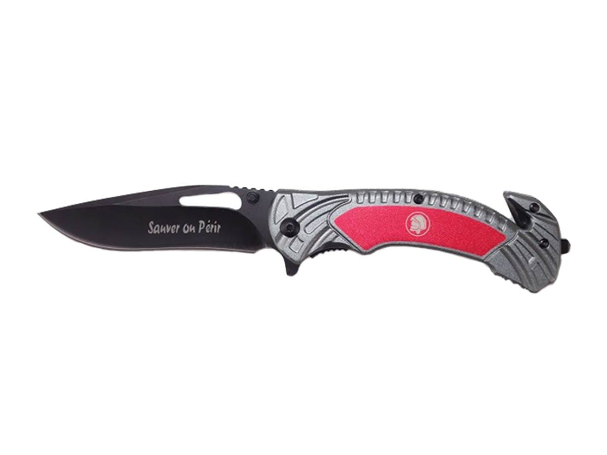 Couteau Pompier Lame 10cm Coupe Ceinture Brise Vitre - Archery Connect