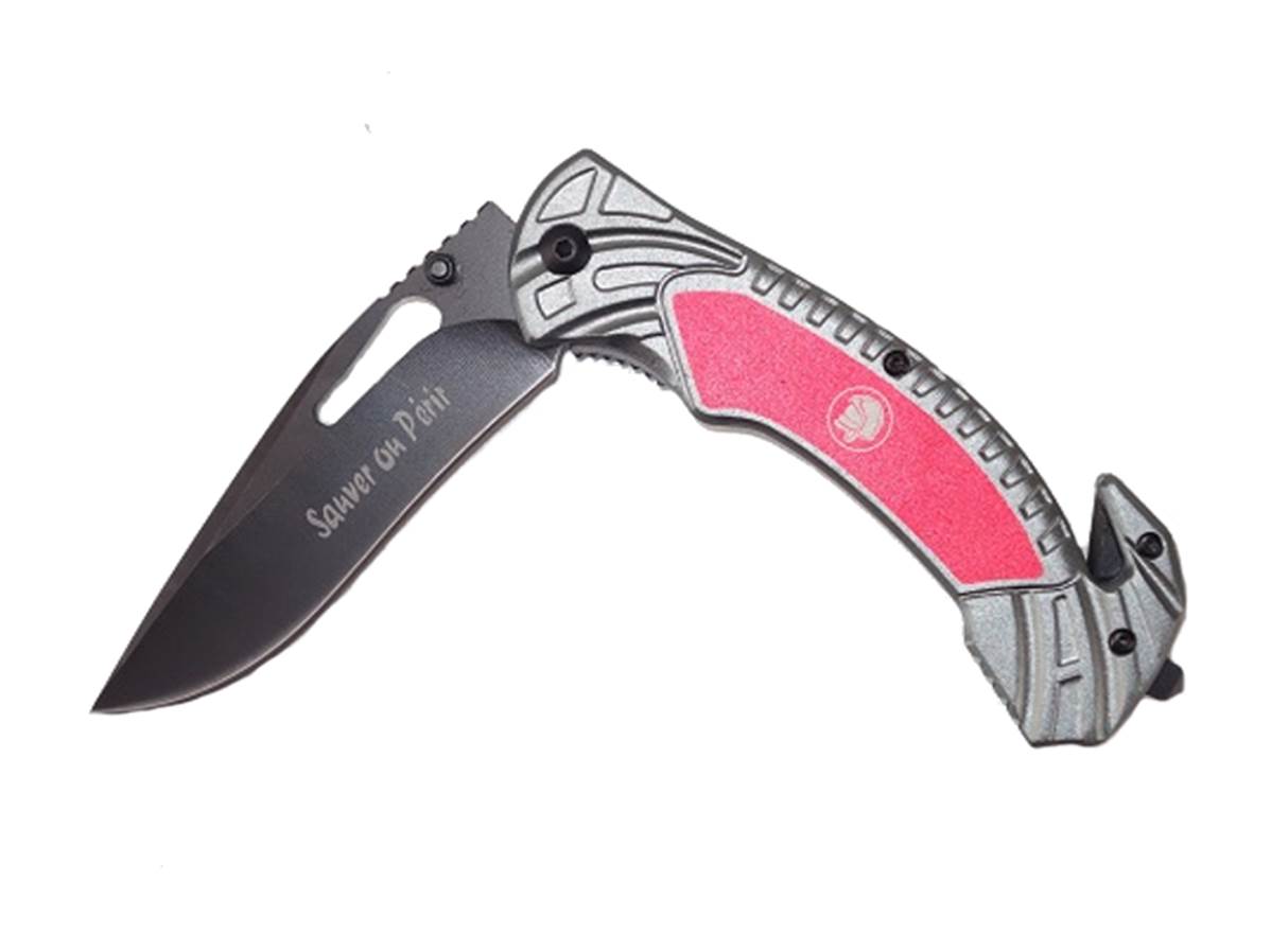 Couteau Pompier Lame 10cm Coupe Ceinture Brise Vitre - Vue 3 - Archery Connect