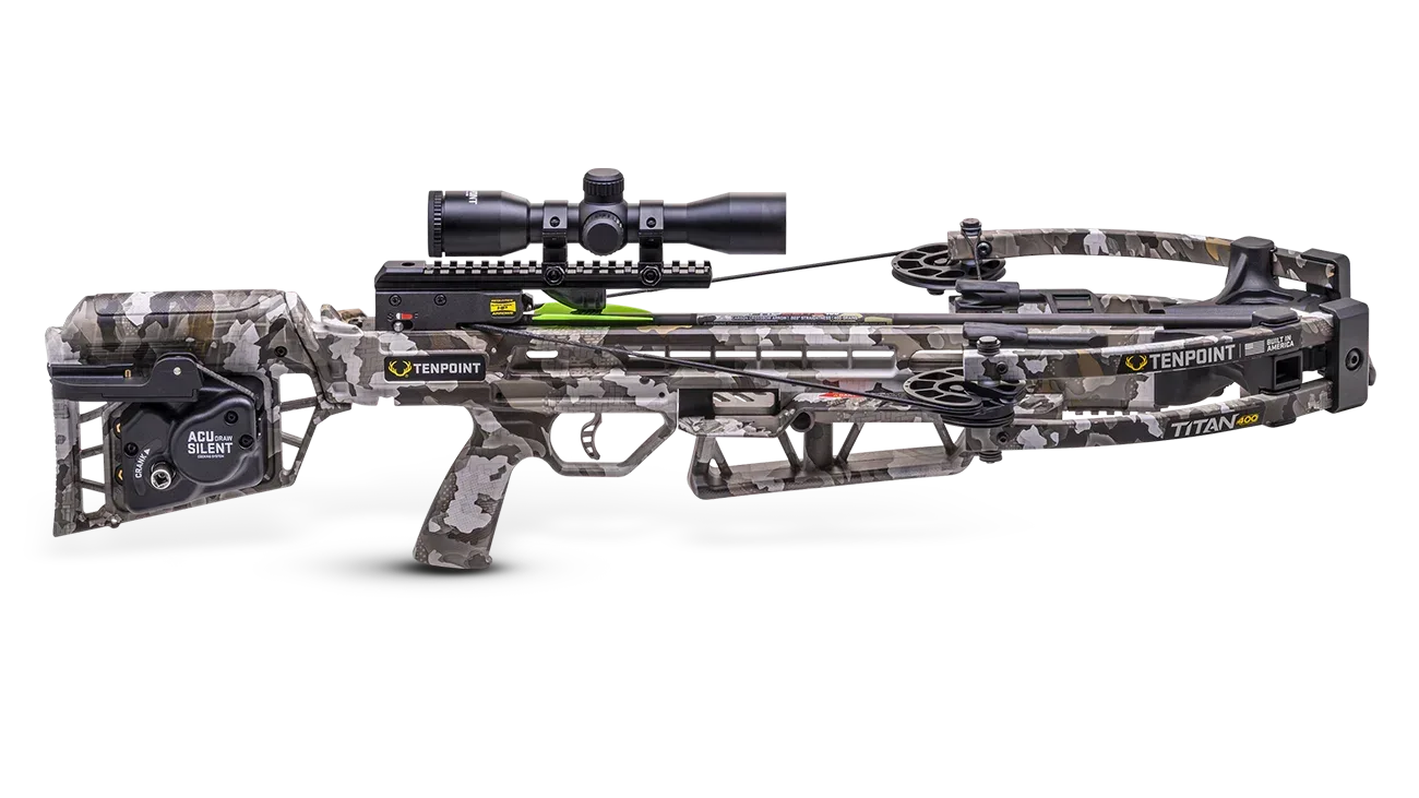 Arbalète à poulies TenPoint Titan 400 ACUdraw Silent Pro-View 400 Scope - Archery Connect