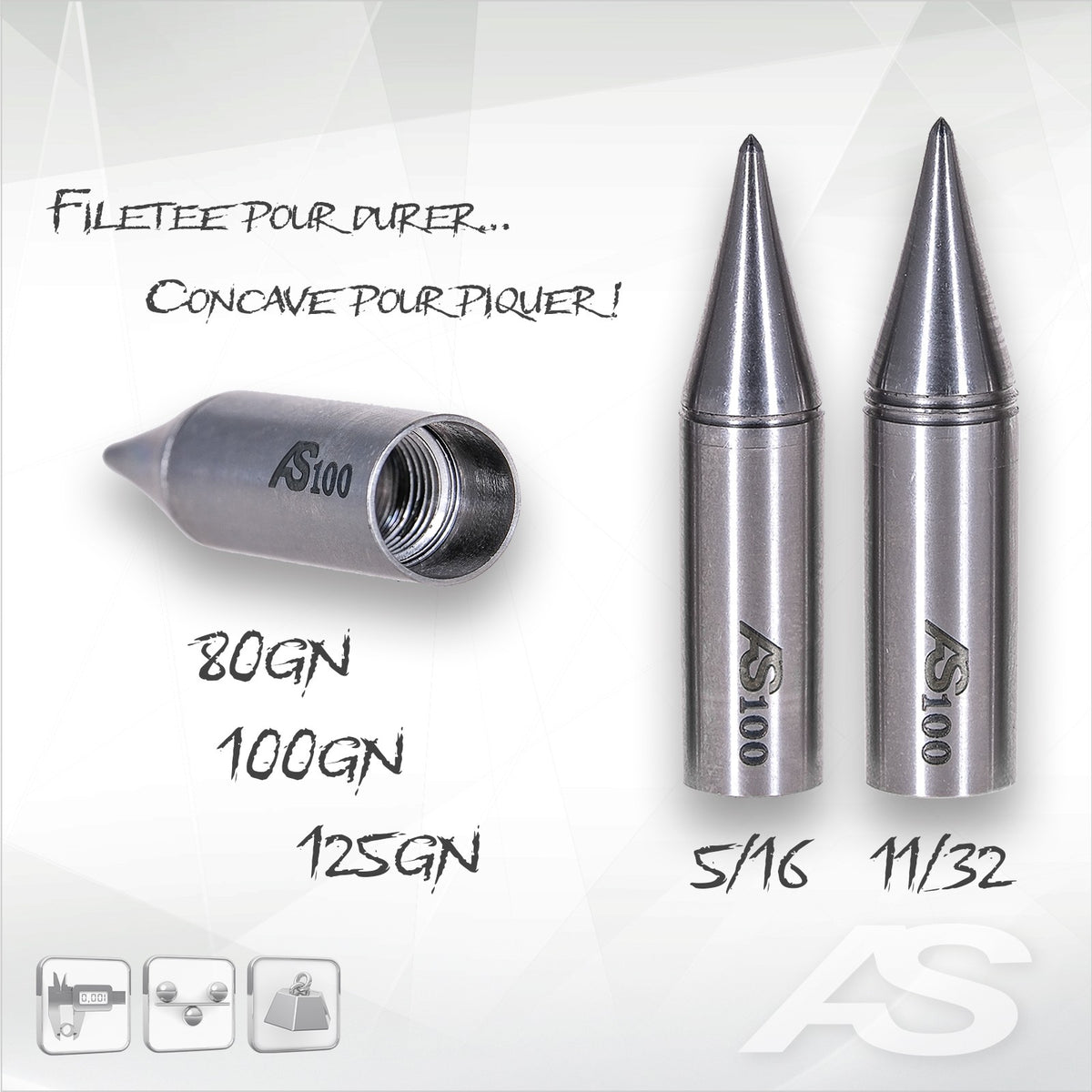 Pointes Arc Système fûts bois 11/32