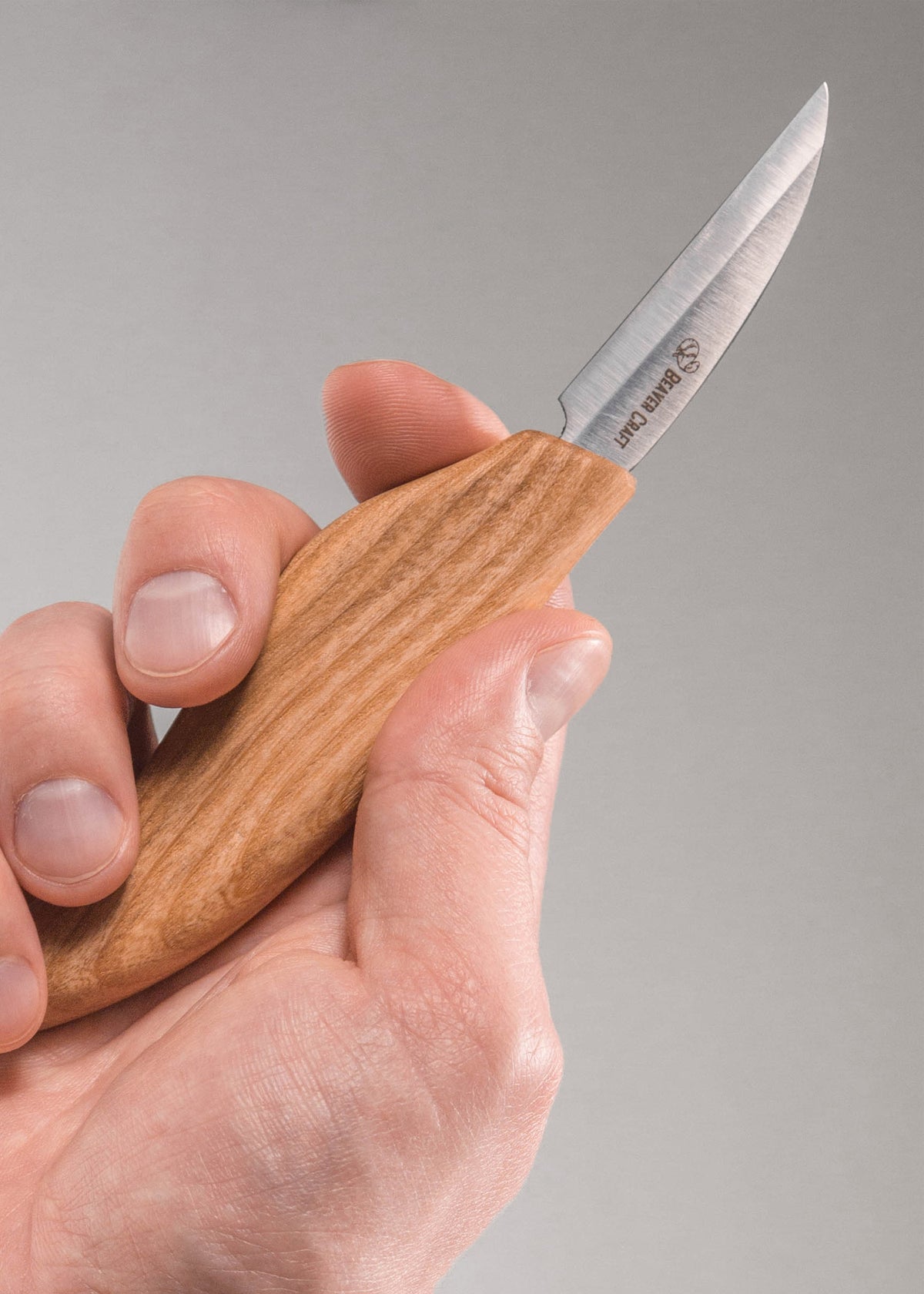 Grand couteau à dégrossir BeaverCraft C16, manche en frêne