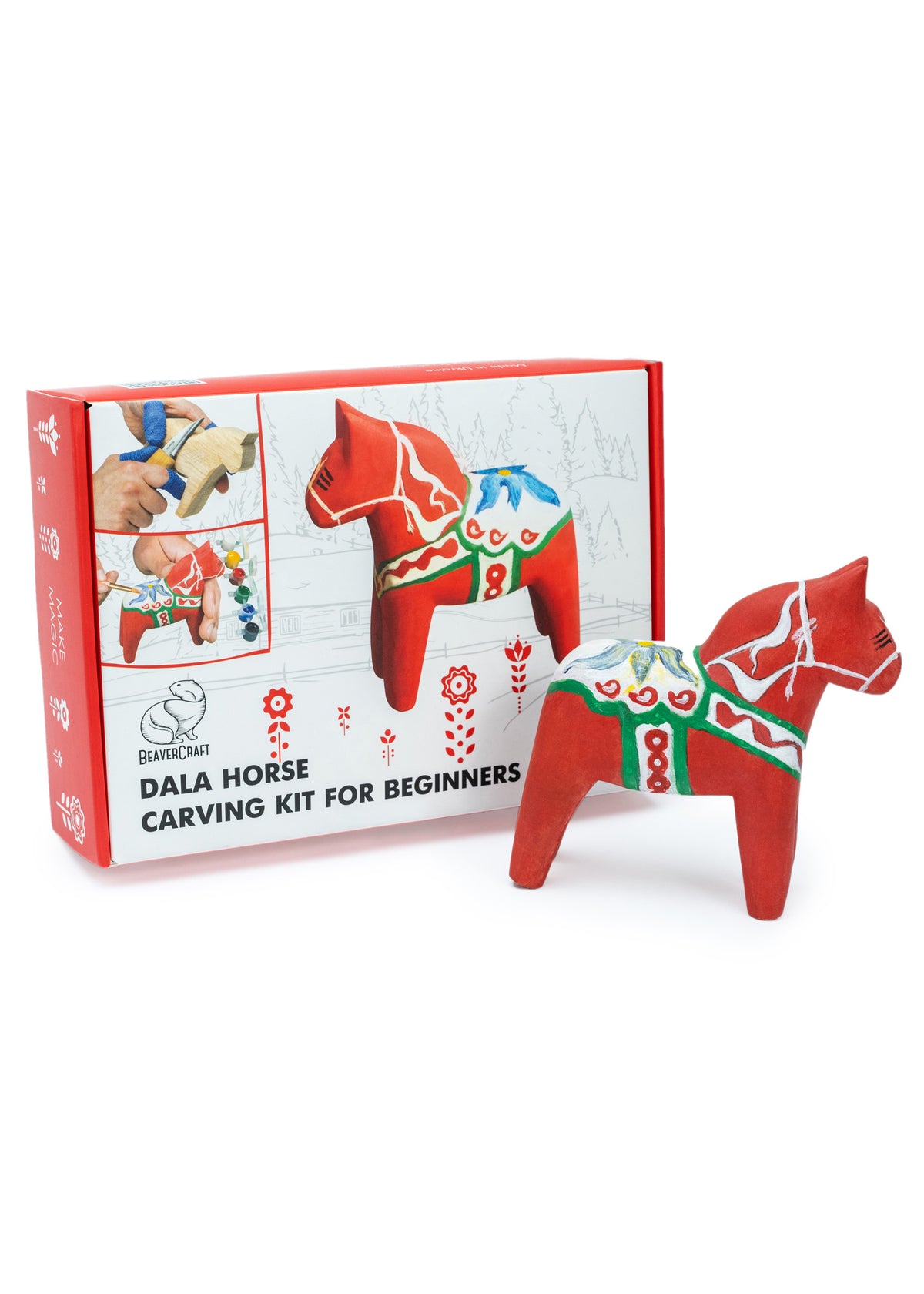 Kit de sculpture Cheval de Dalarna BeaverCraft DIY02