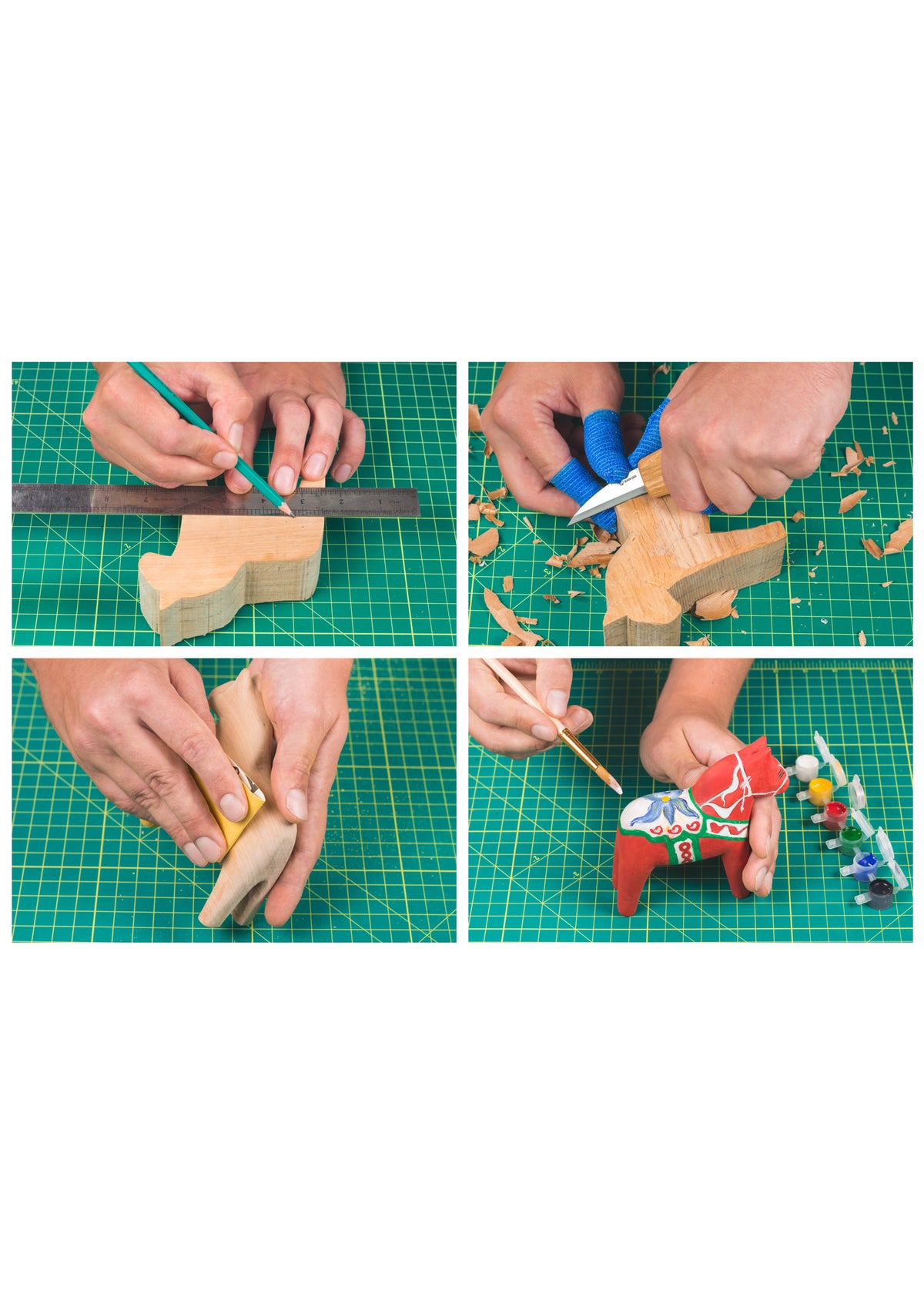 Kit de sculpture Cheval de Dalarna BeaverCraft DIY02