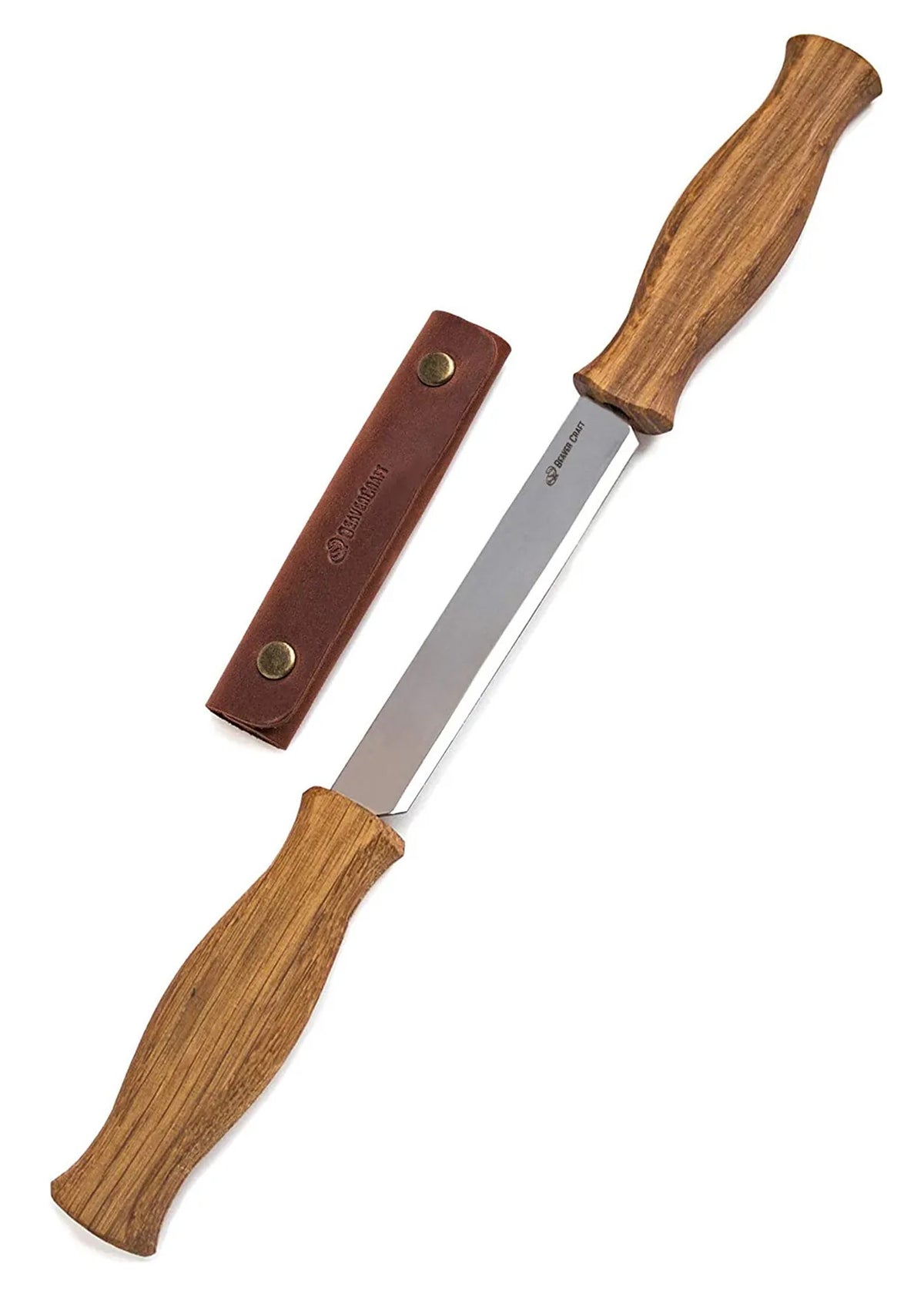 Plane à bois BeaverCraft DK1S avec poignées en chêne et étui en cuir