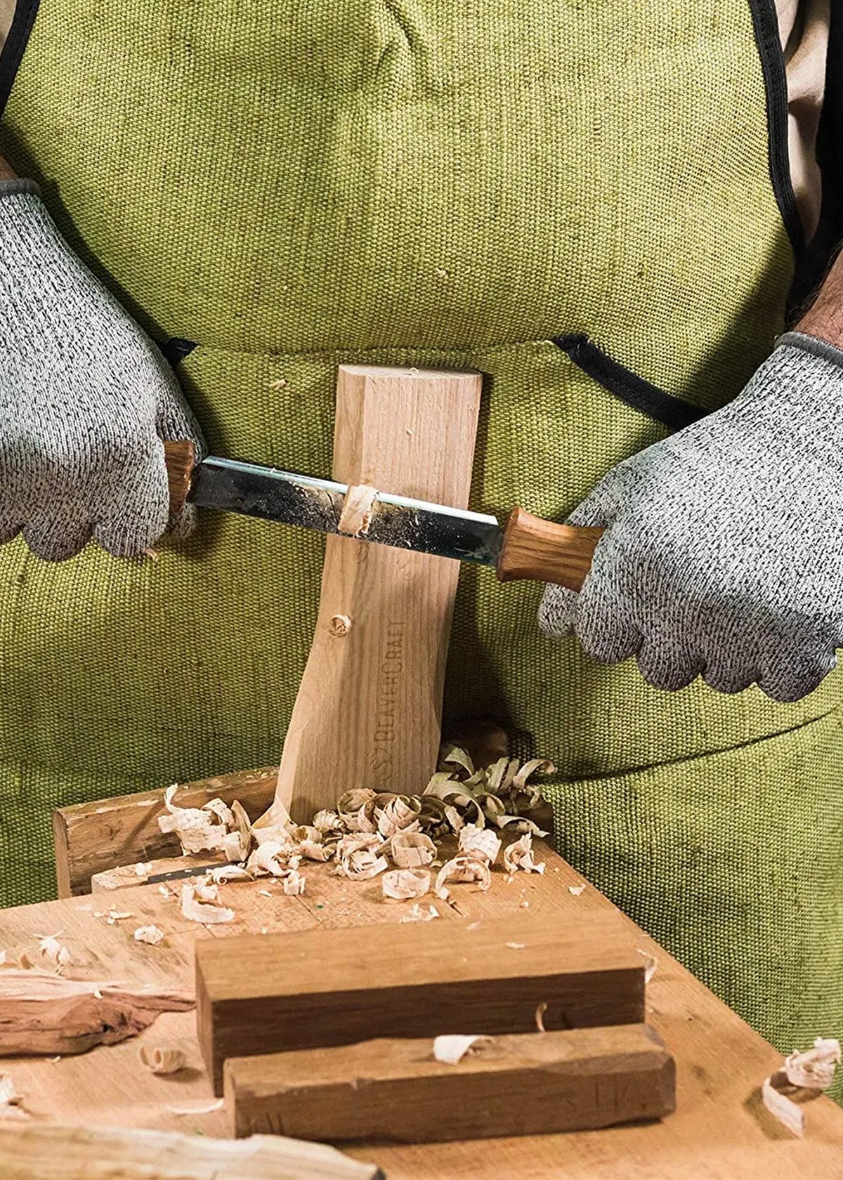 Plane à bois BeaverCraft DK1S avec poignées en chêne et étui en cuir