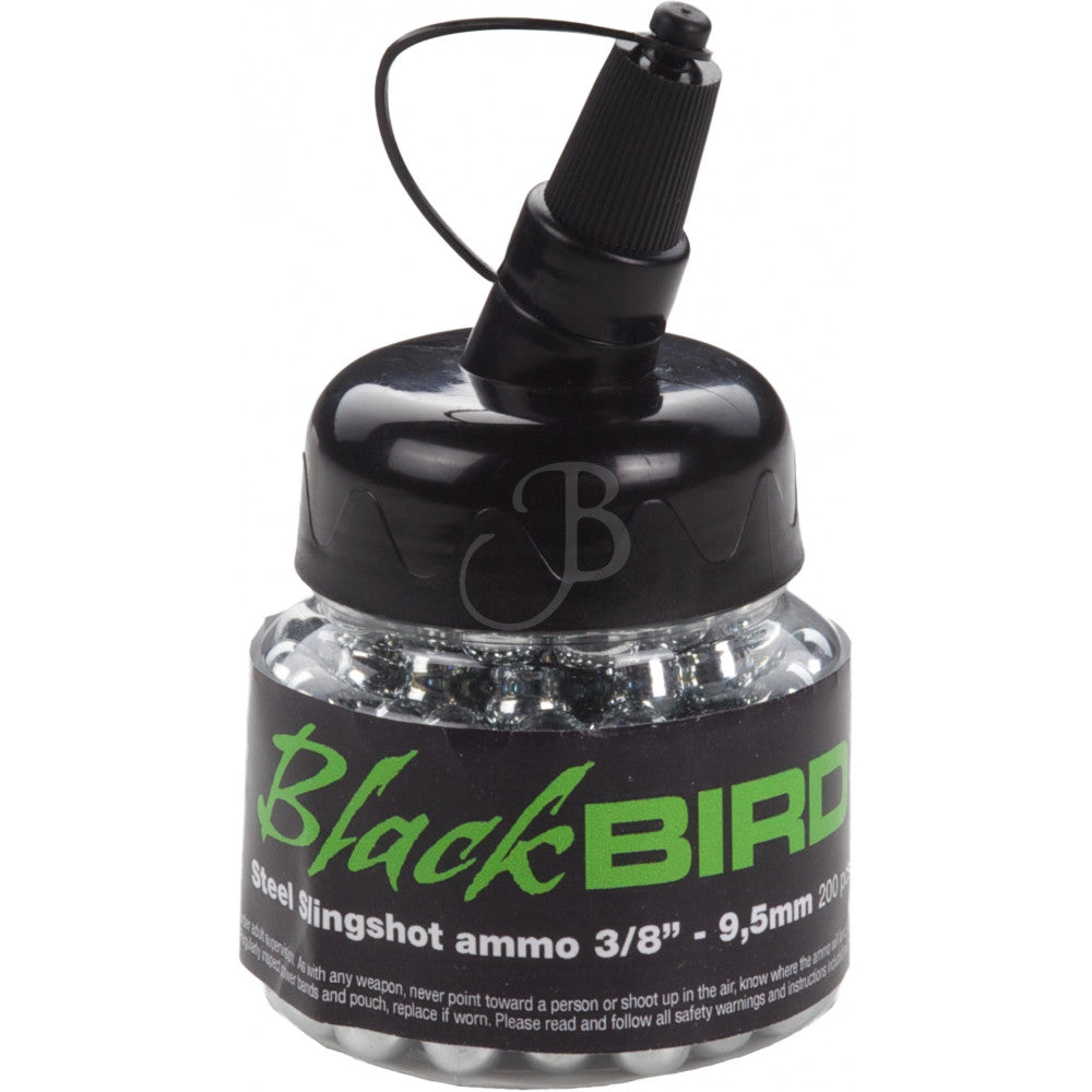 Billes en Acier Blackbird 9,5 mm pour Lance-Pierre – 200 pièces