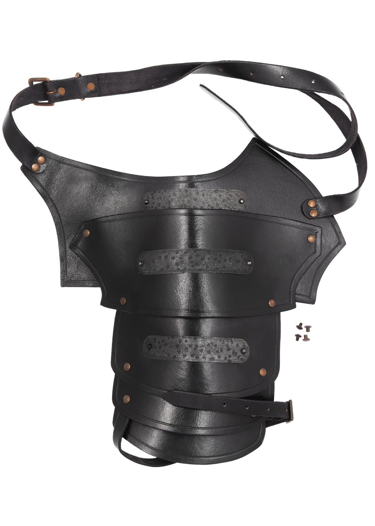 Épaulière Balor en cuir noir avec détails métalliques