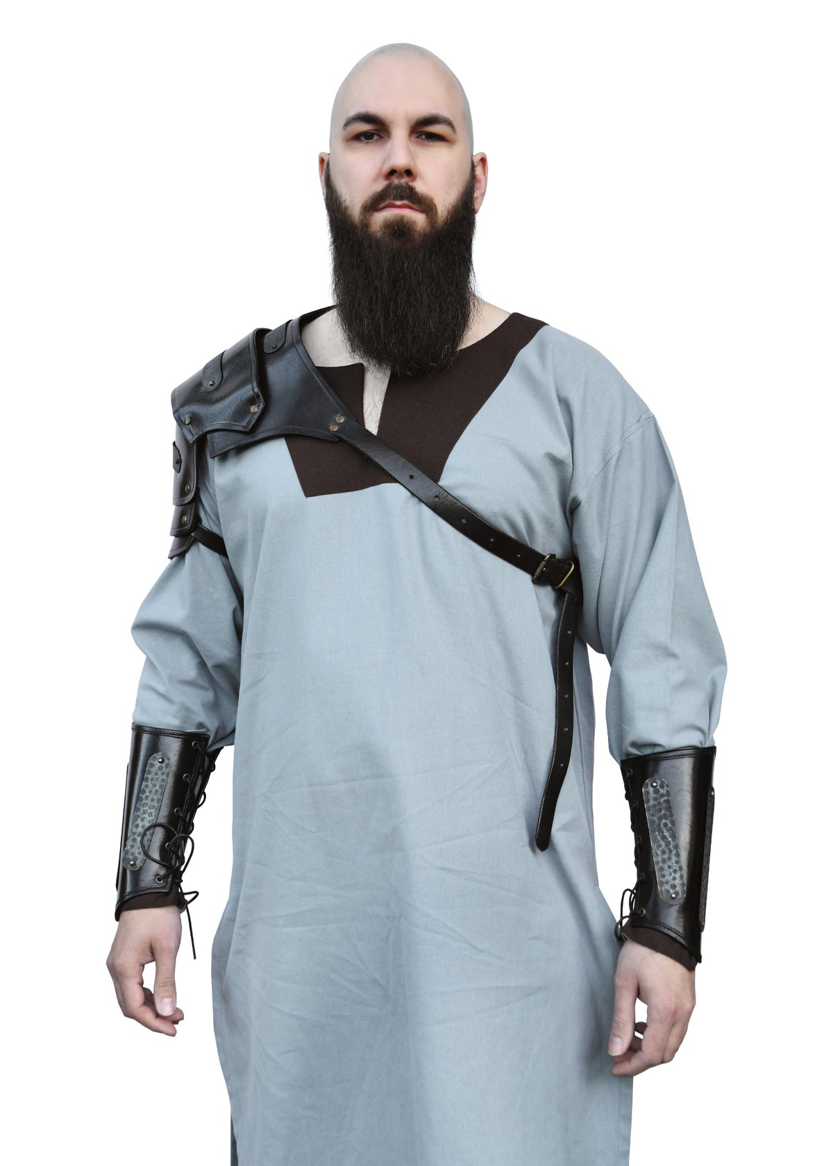 Épaulière Balor en cuir noir avec détails métalliques