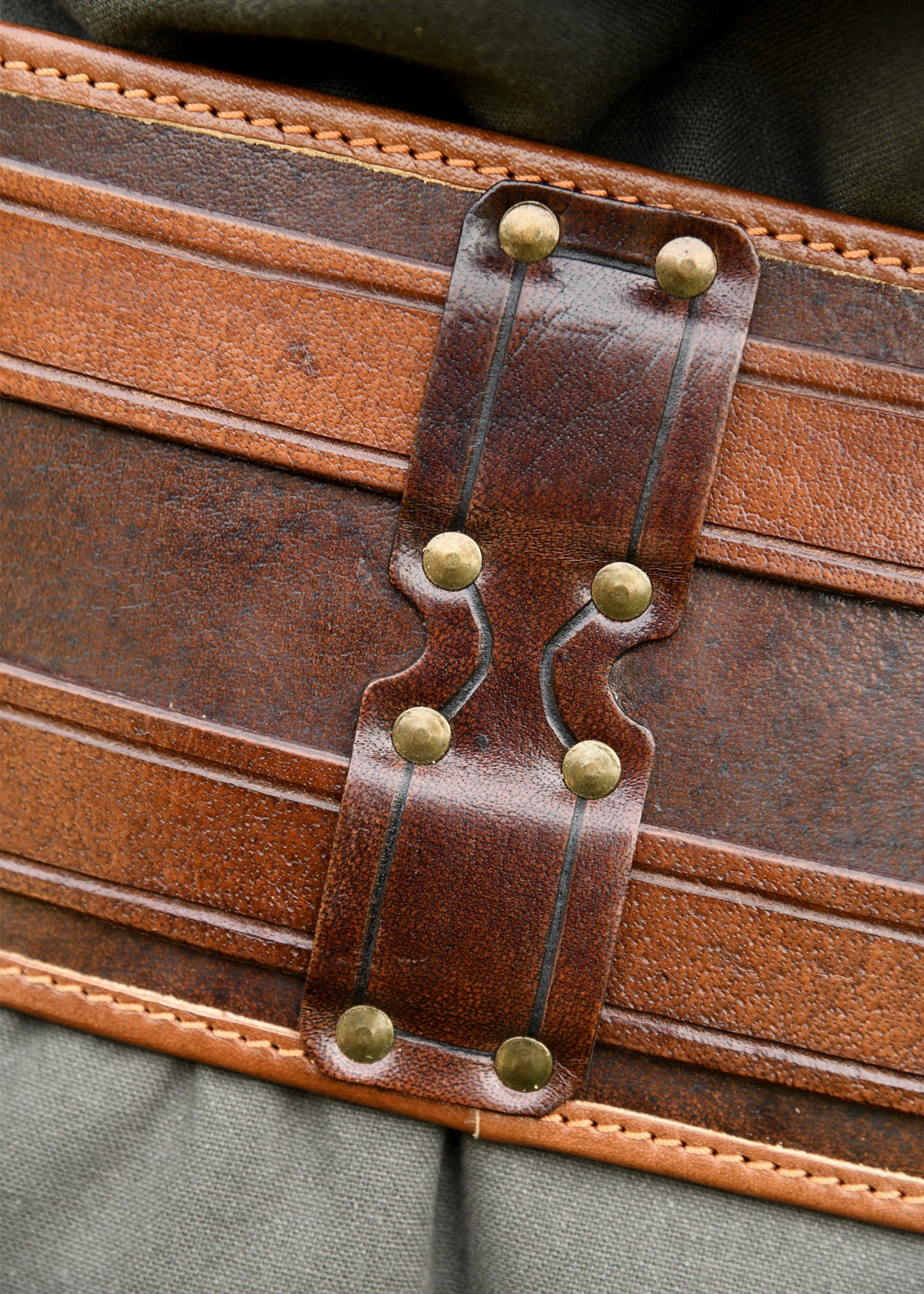 Ceinture double en cuir brun Arnulf
