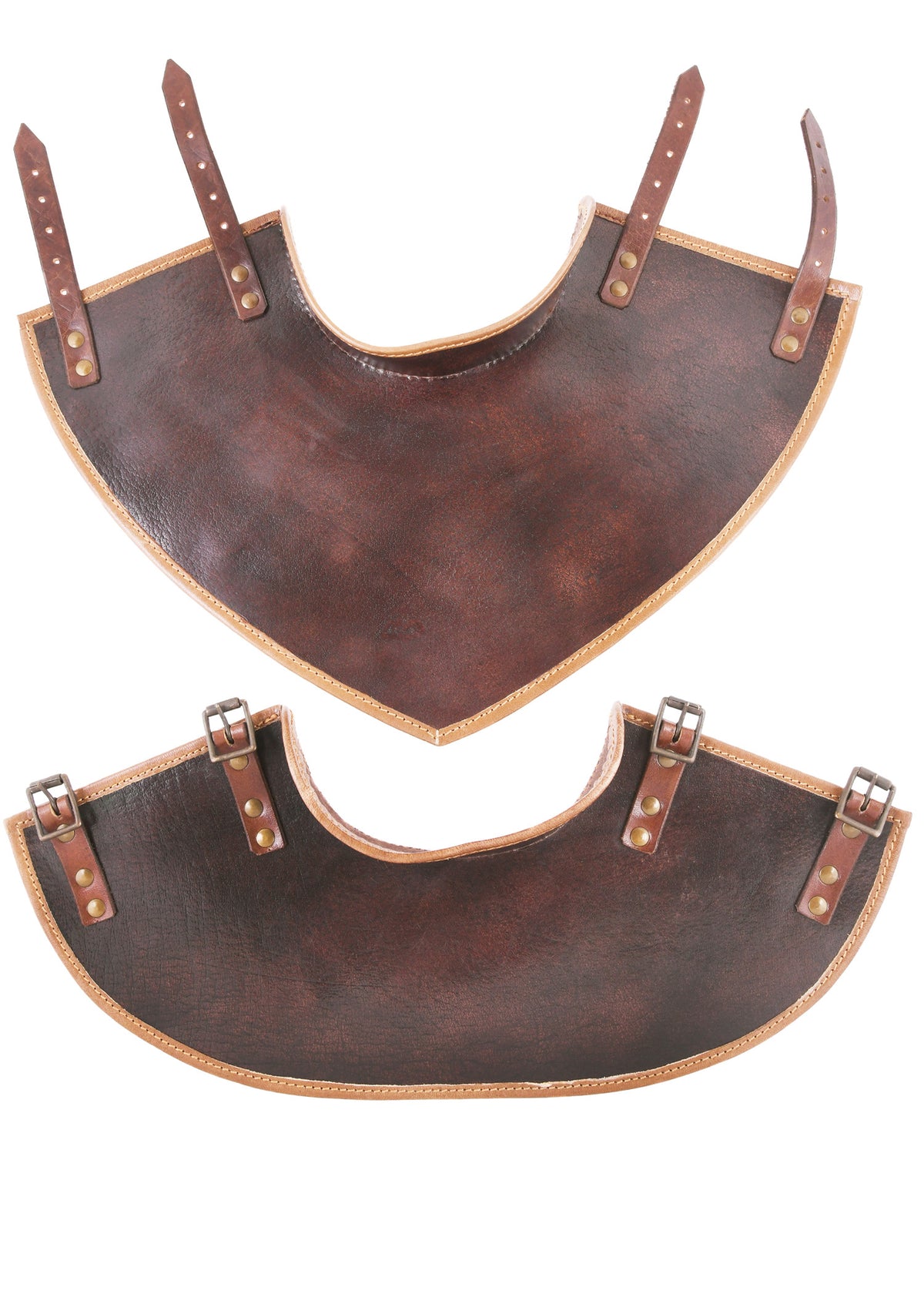 Gorgerin en cuir brun Arnulf