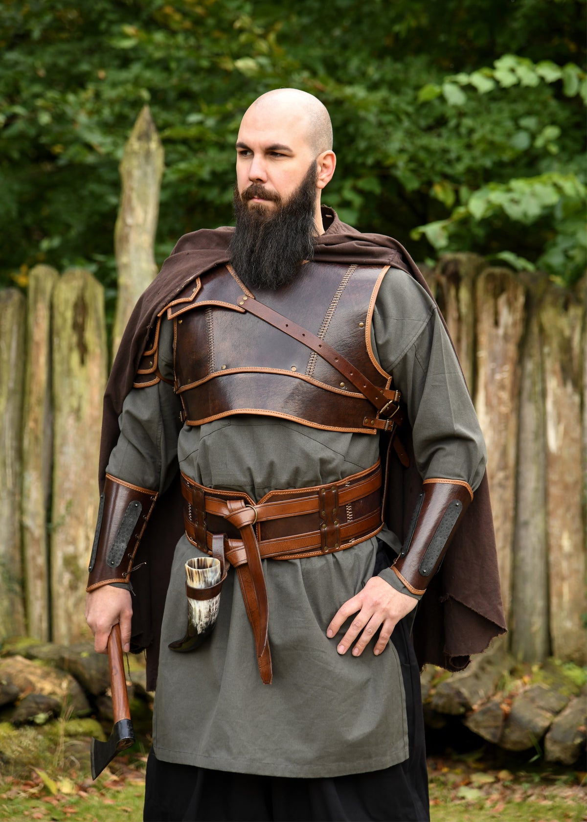 Cuirasse Arnulf en cuir marron