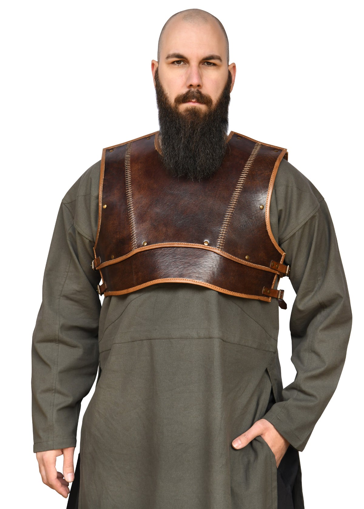 Cuirasse Arnulf en cuir marron