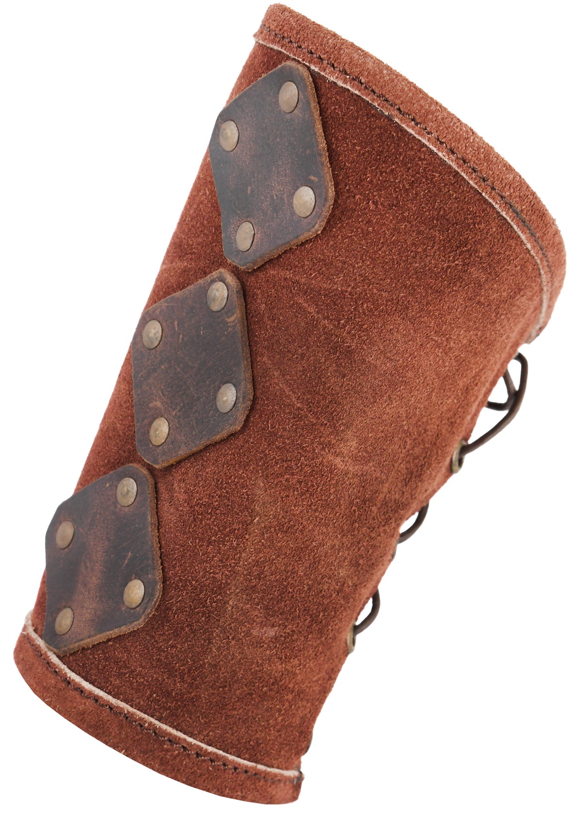 Brassards en daim brun Vidar