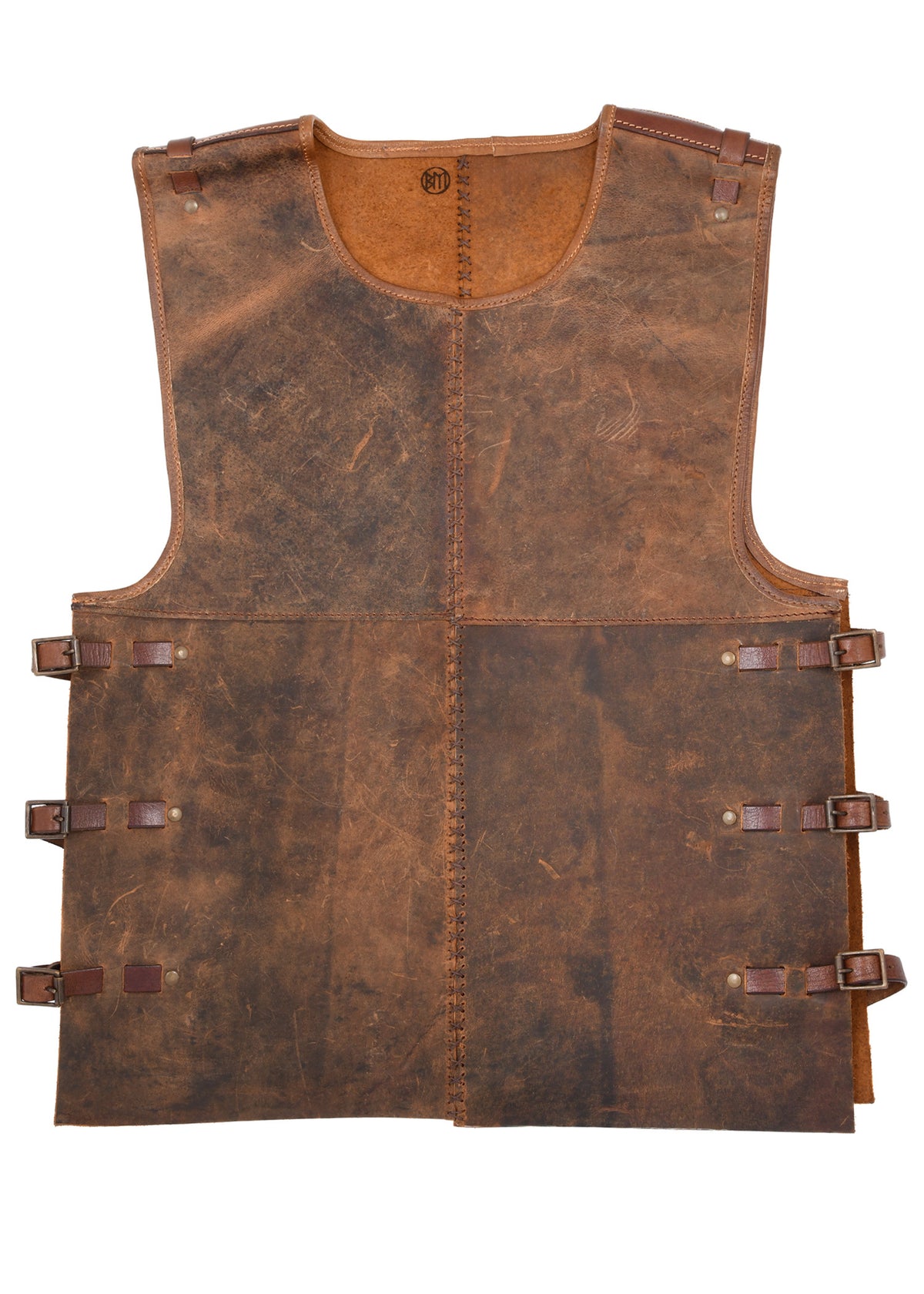 Armure de torse Sindri en cuir gras brun