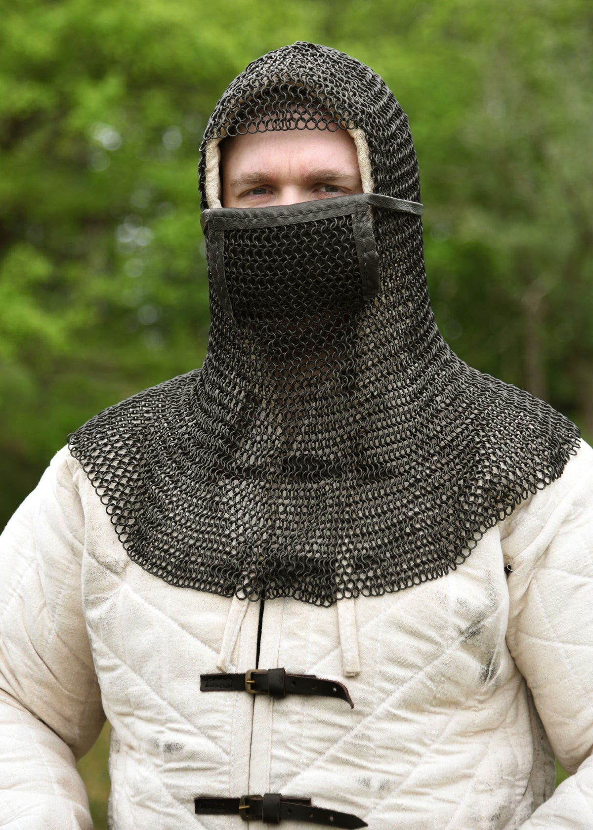 Coiffe de mailles BMSB brunie avec ventaille carrée
