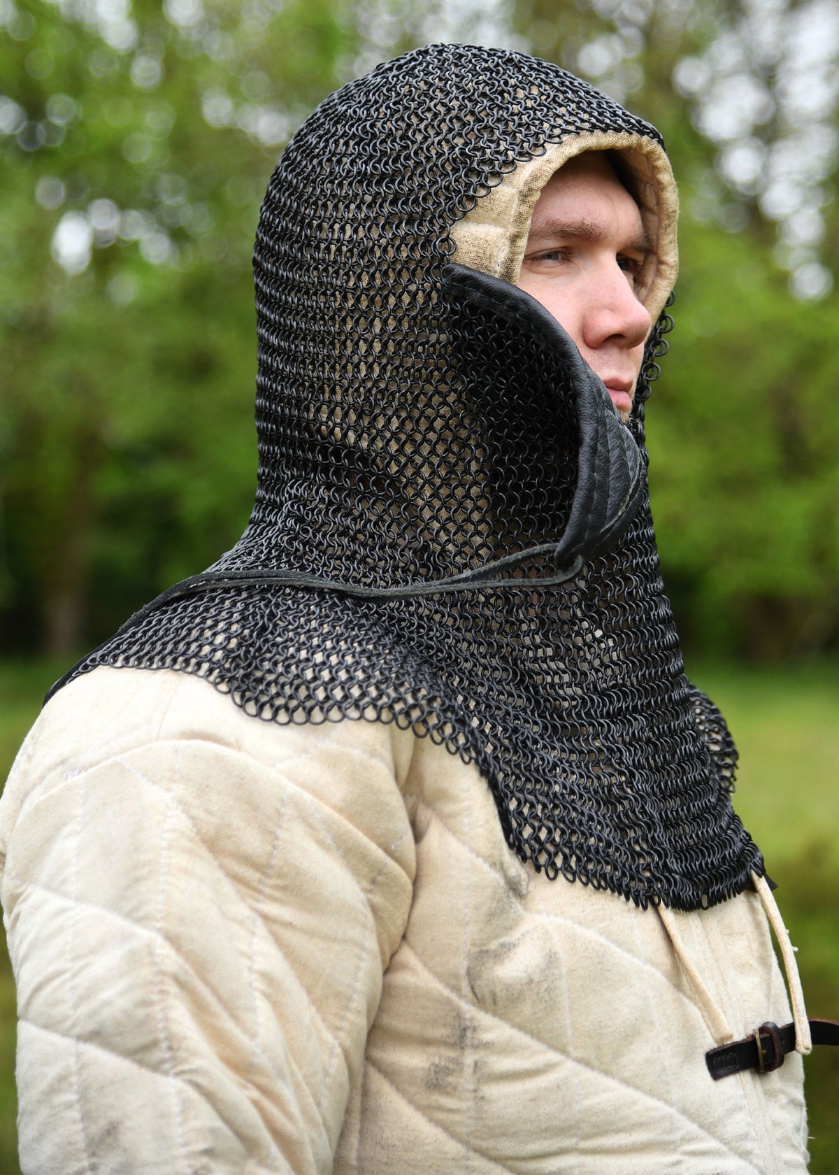 Coiffe de mailles BMSB brunie avec ventaille triangulaire