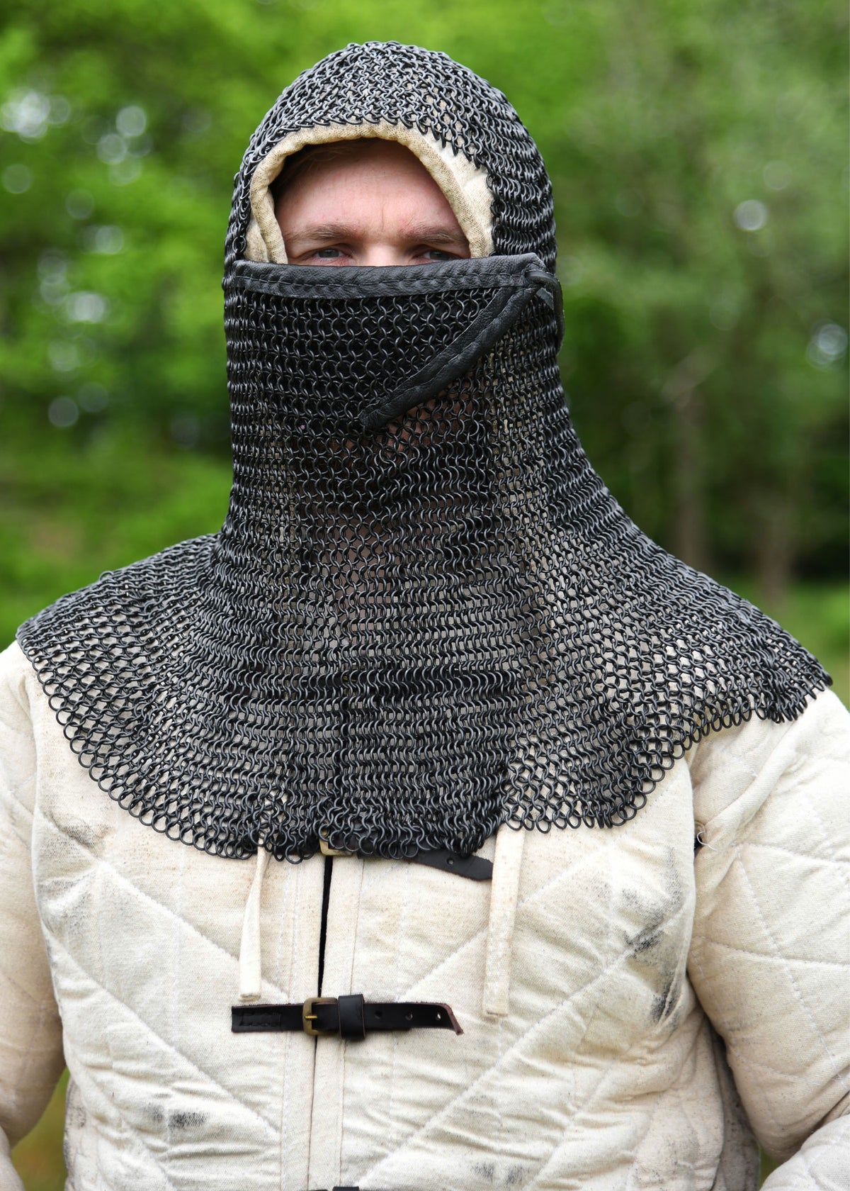 Coiffe de mailles BMSB brunie avec ventaille triangulaire