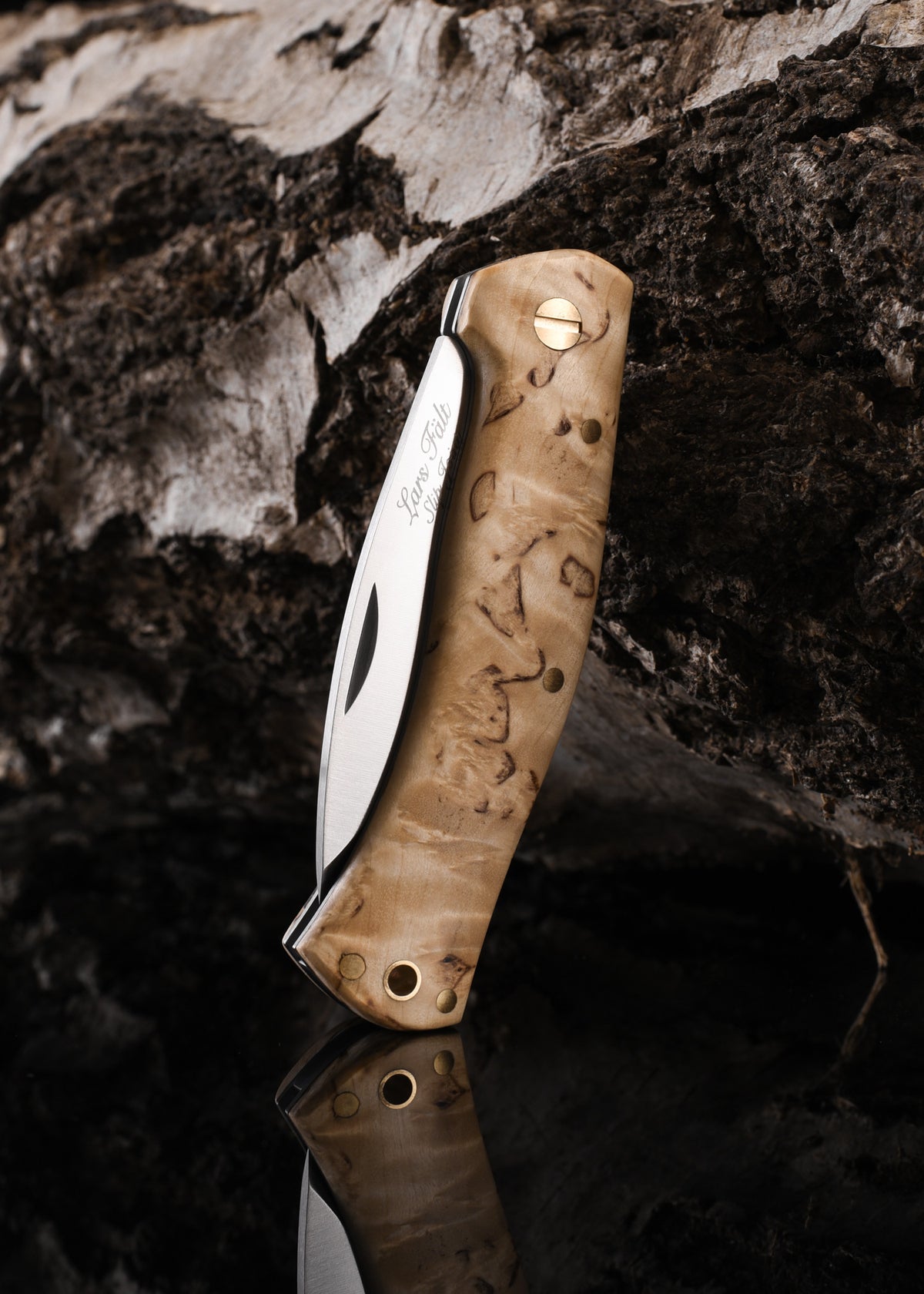 Couteau pliant Casström Lars Fält Slip Joint bouleau madré