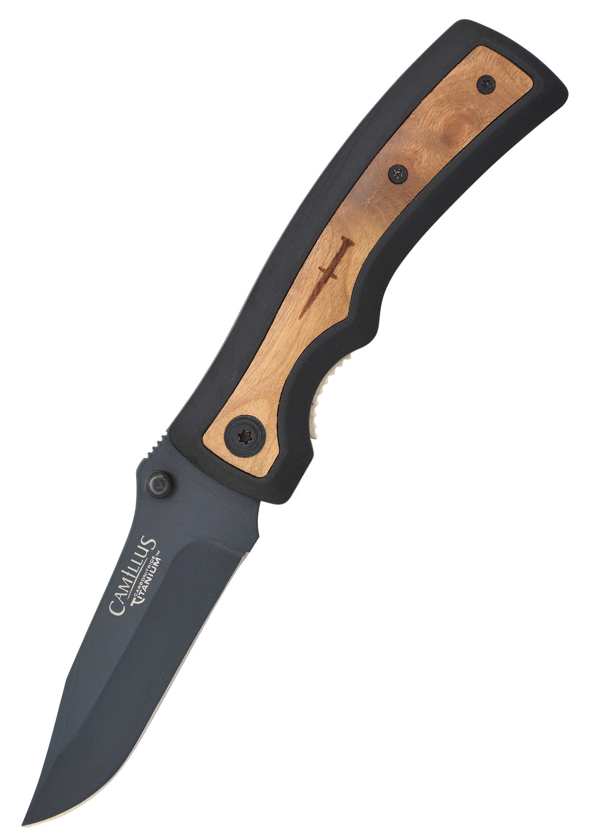 Couteau pliant Camillus Slick, inserts bois