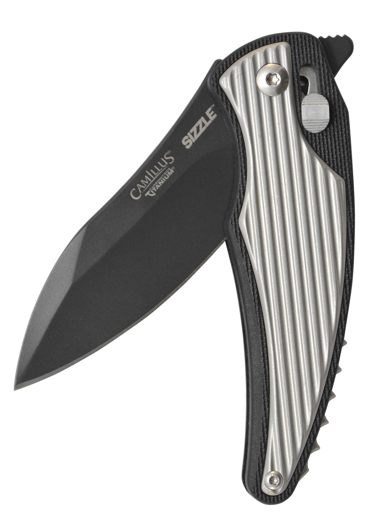 Couteau de poche Camillus Sizzle, lame AUS-8 revêtue titane