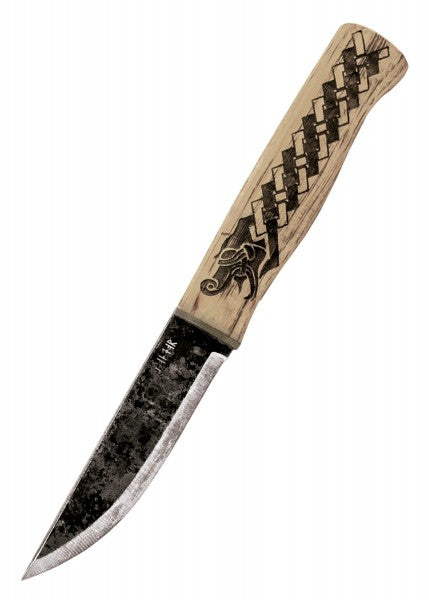 Kleines Wikinger-Messer, Kohlenstoffstahl, Gewändenadel-Messer