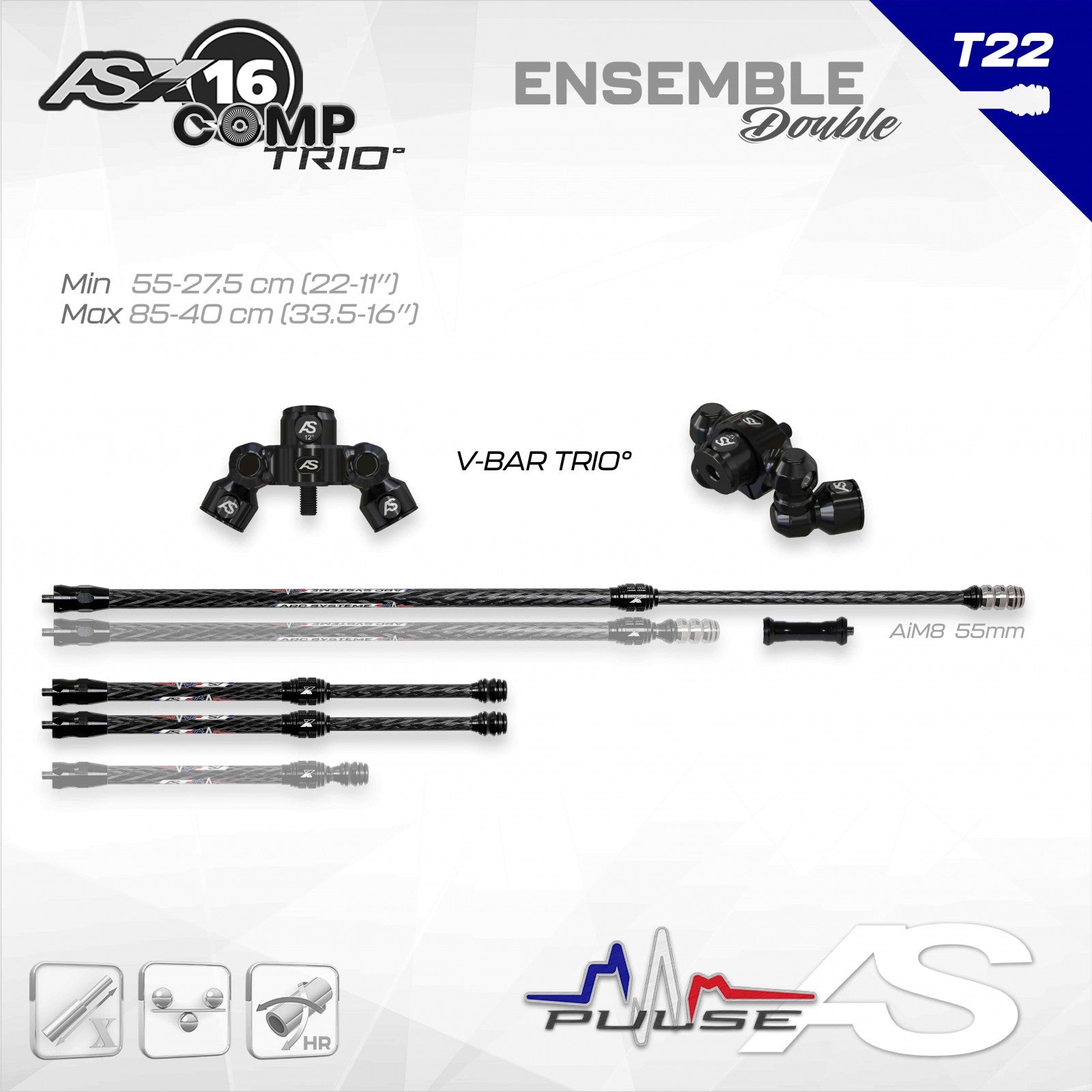 Pack Stabilisation Arc Système AS X16 Comp Trio - Vue 4 - Archery Connect