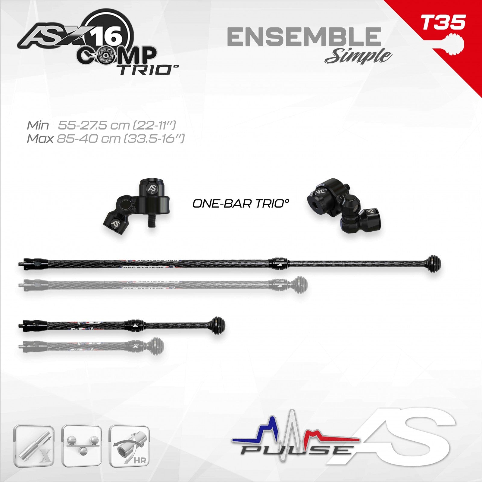 Pack Stabilisation Arc Système AS X16 Comp Trio - Vue 3 - Archery Connect