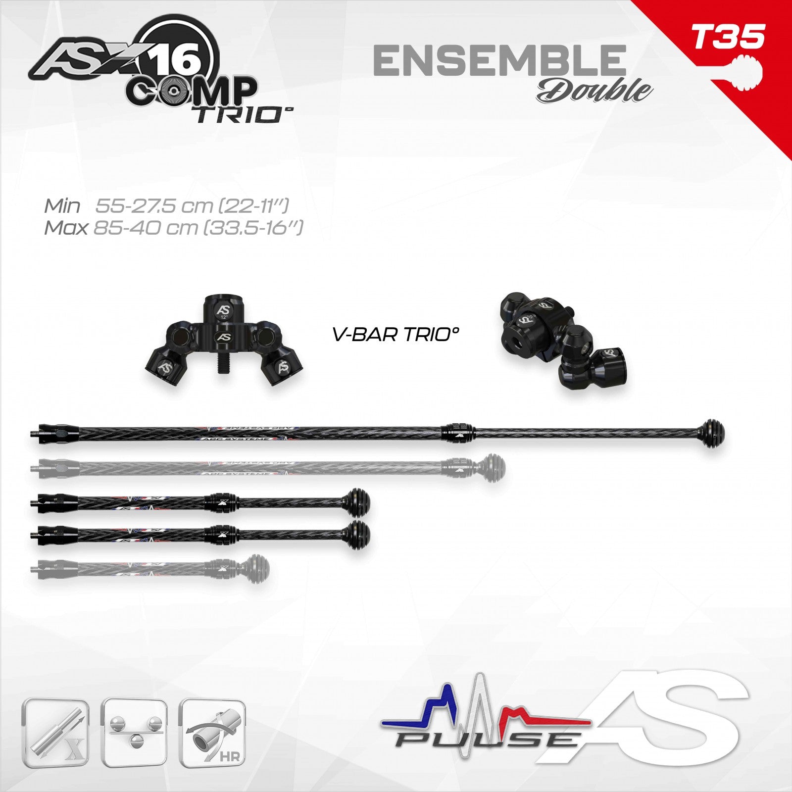 Pack Stabilisation Arc Système AS X16 Comp Trio - Vue 5 - Archery Connect