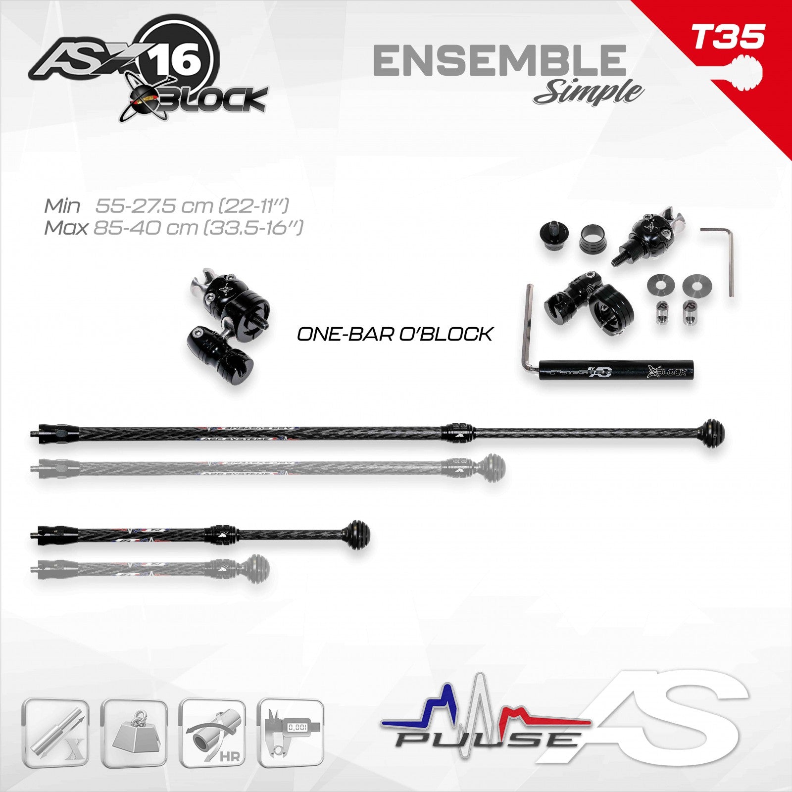 Pack Stabilisation Arc Système AS X16 O'Block - Vue 3 - Archery Connect