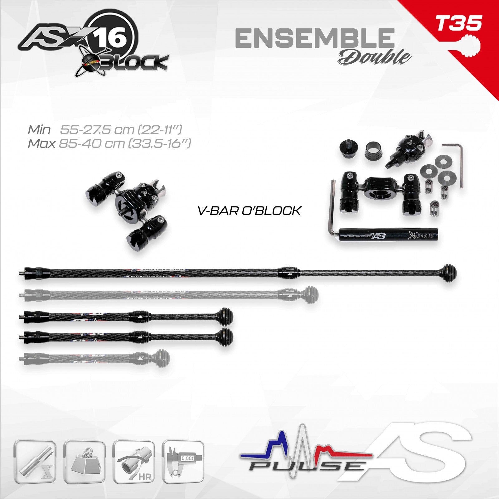 Pack Stabilisation Arc Système AS X16 O'Block - Vue 2 - Archery Connect