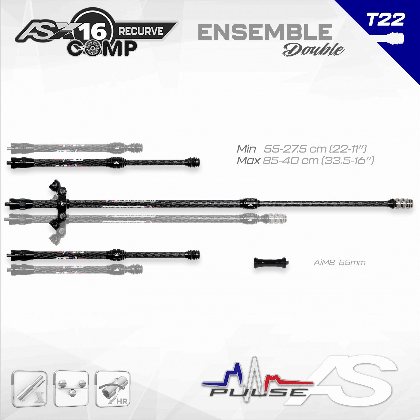 Pack Stabilisation Arc Système AS X16 Recurve Comp - Archery Connect