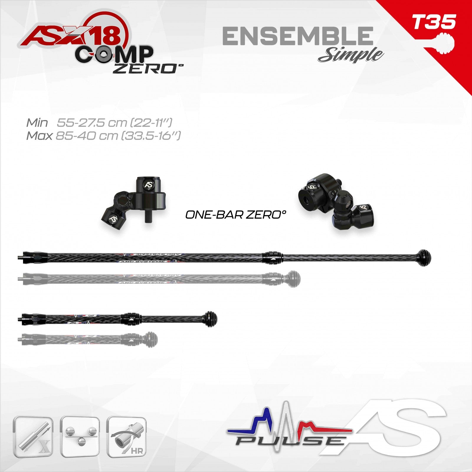 Pack Stabilisation Arc Système AS X18 Comp Zero - Vue 4 - Archery Connect