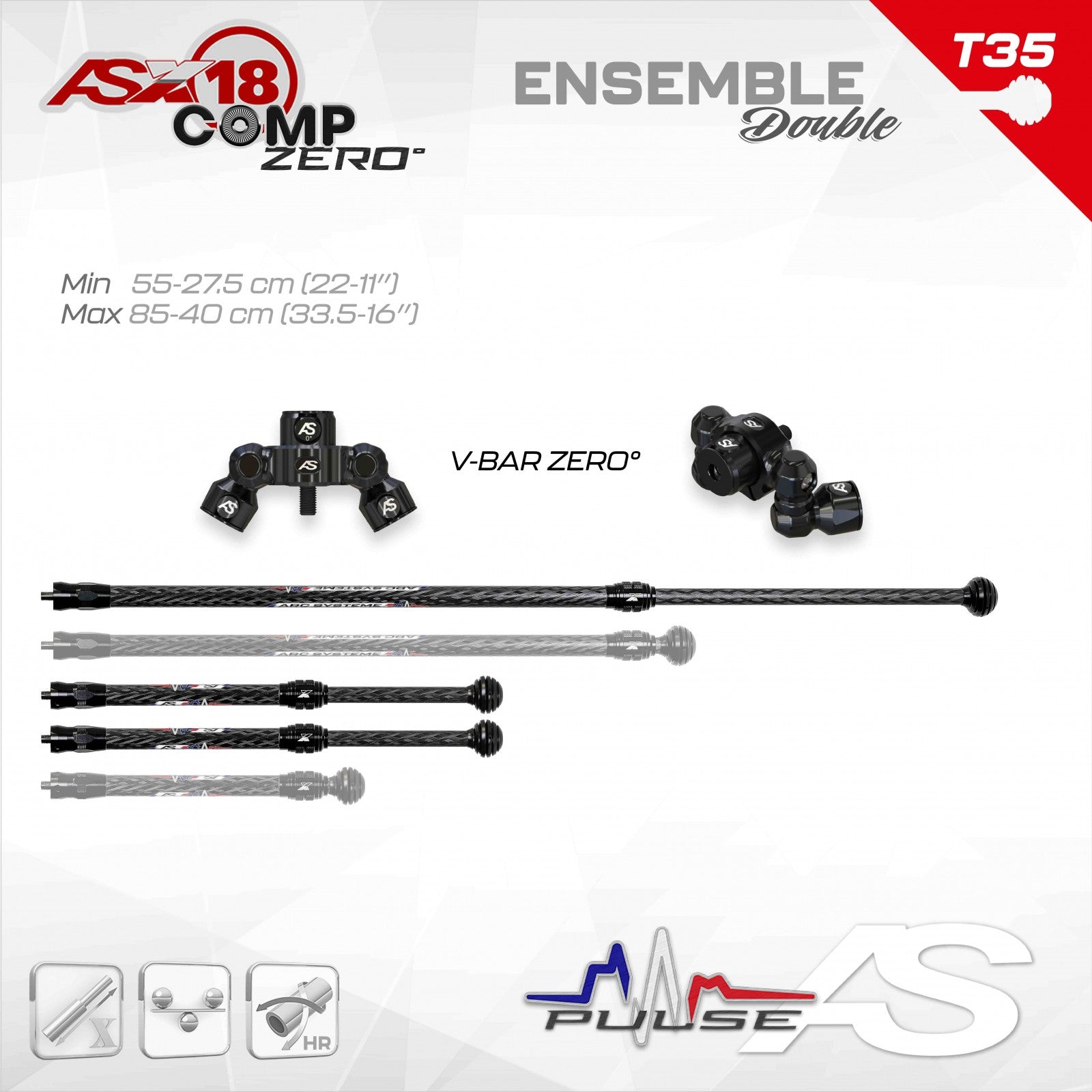 Pack Stabilisation Arc Système AS X18 Comp Zero - Archery Connect