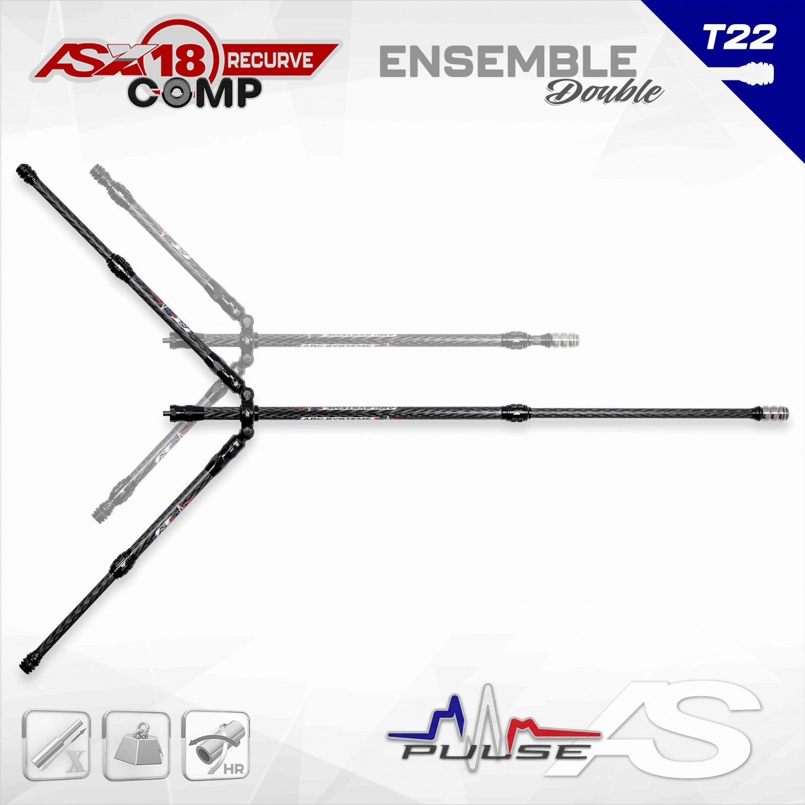 Pack Stabilisation Arc Système AS X18 Recurve Comp - Vue 2 - Archery Connect