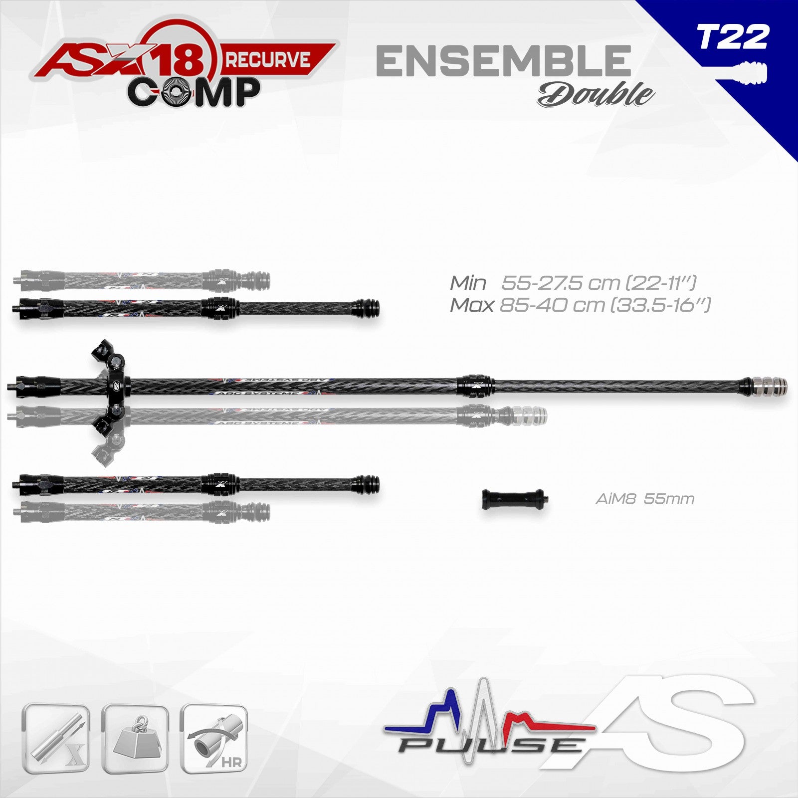 Pack Stabilisation Arc Système AS X18 Recurve Comp - Archery Connect