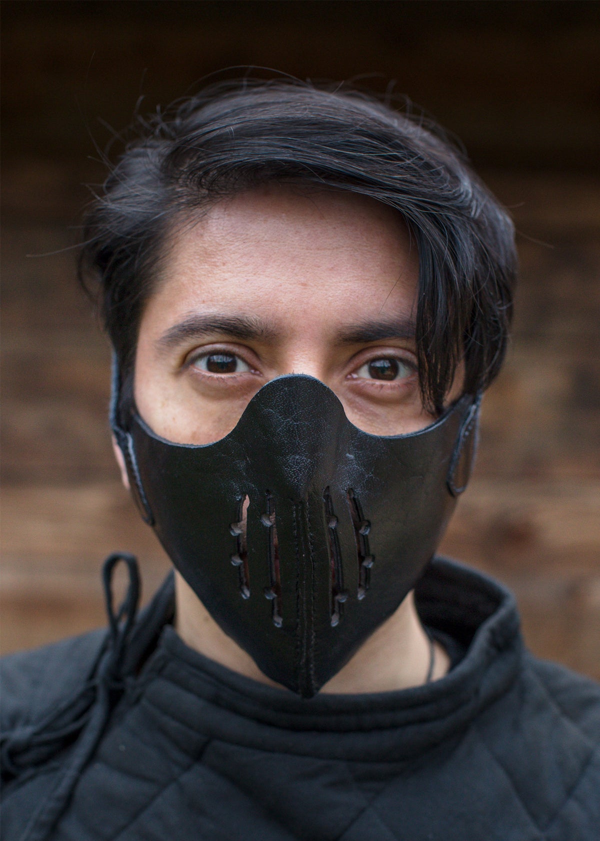 Mempo, demi-masque de samouraï en cuir