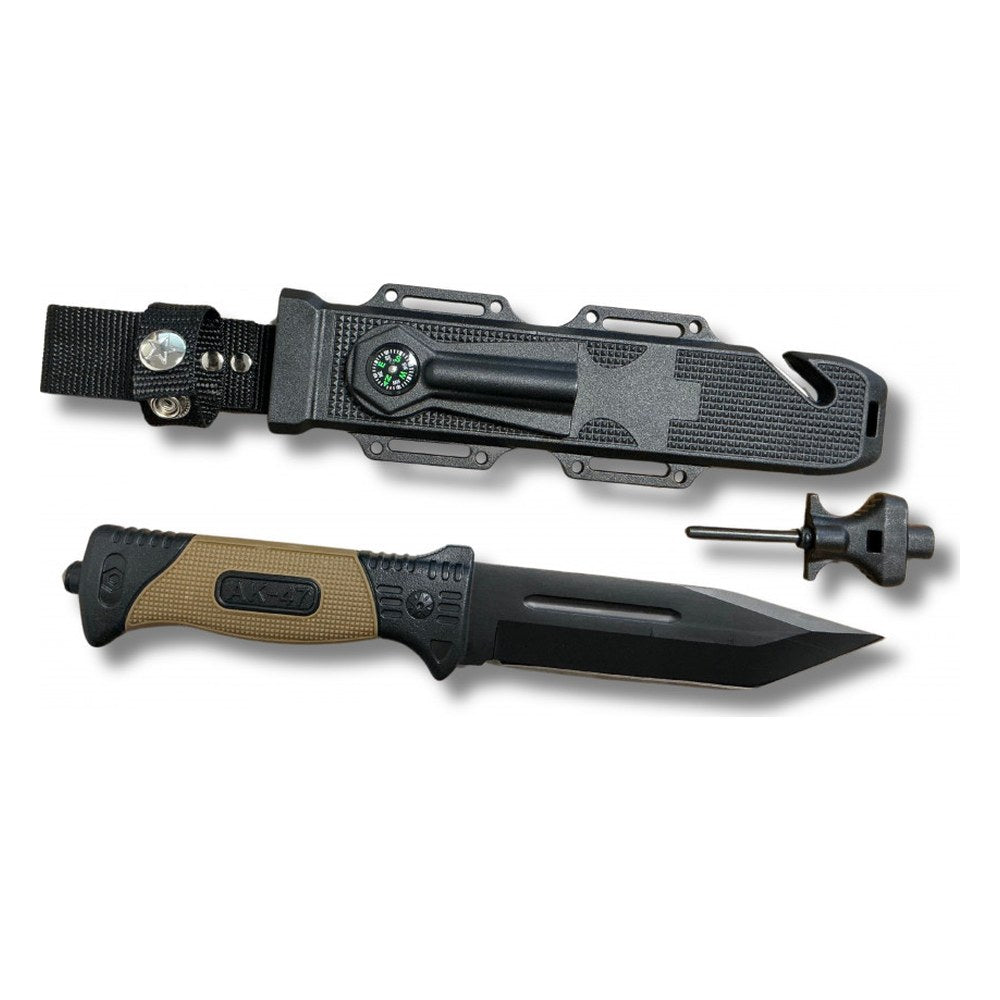 Couteau de survie kaki 16 cm