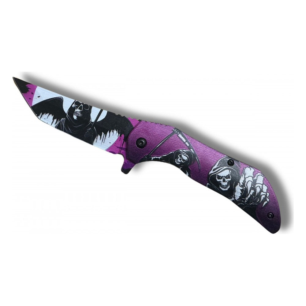Couteau Purple Death ouverture assistée