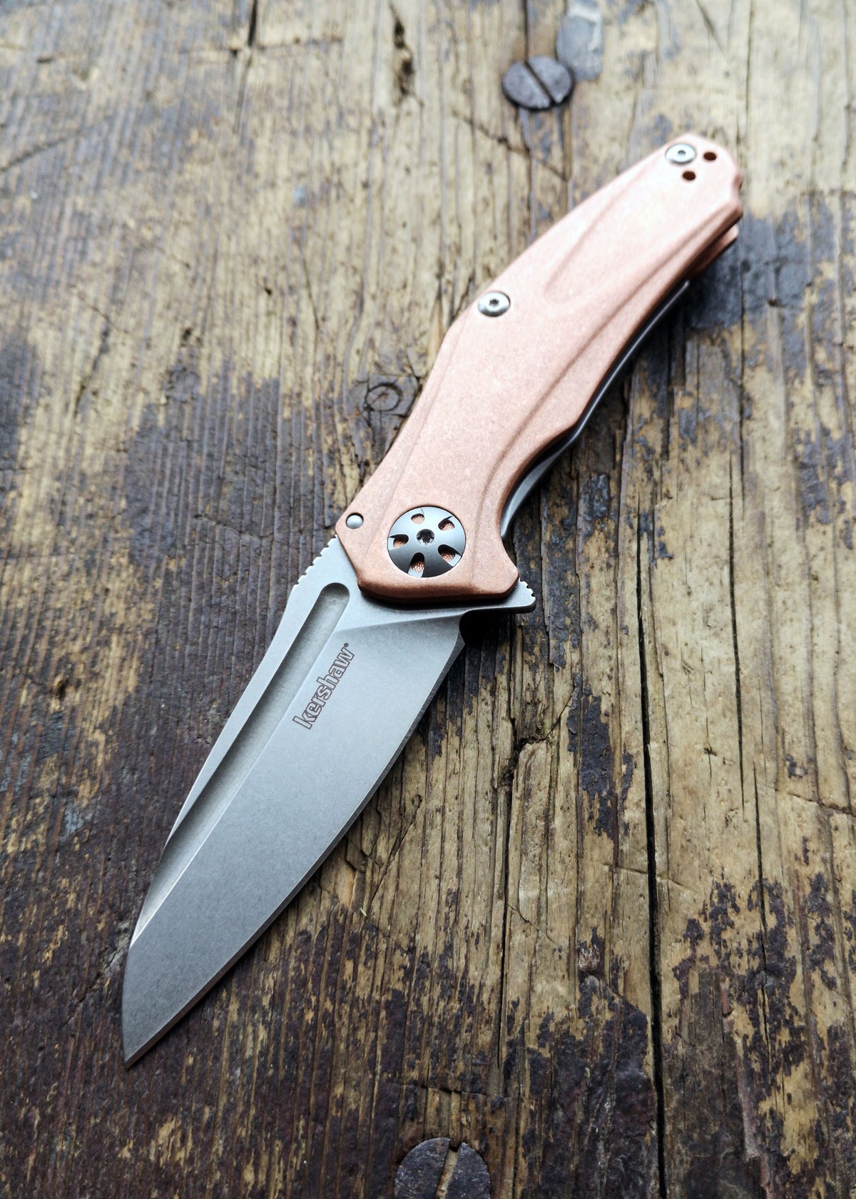 Couteau pliant Kershaw Natrix avec manche en cuivre
