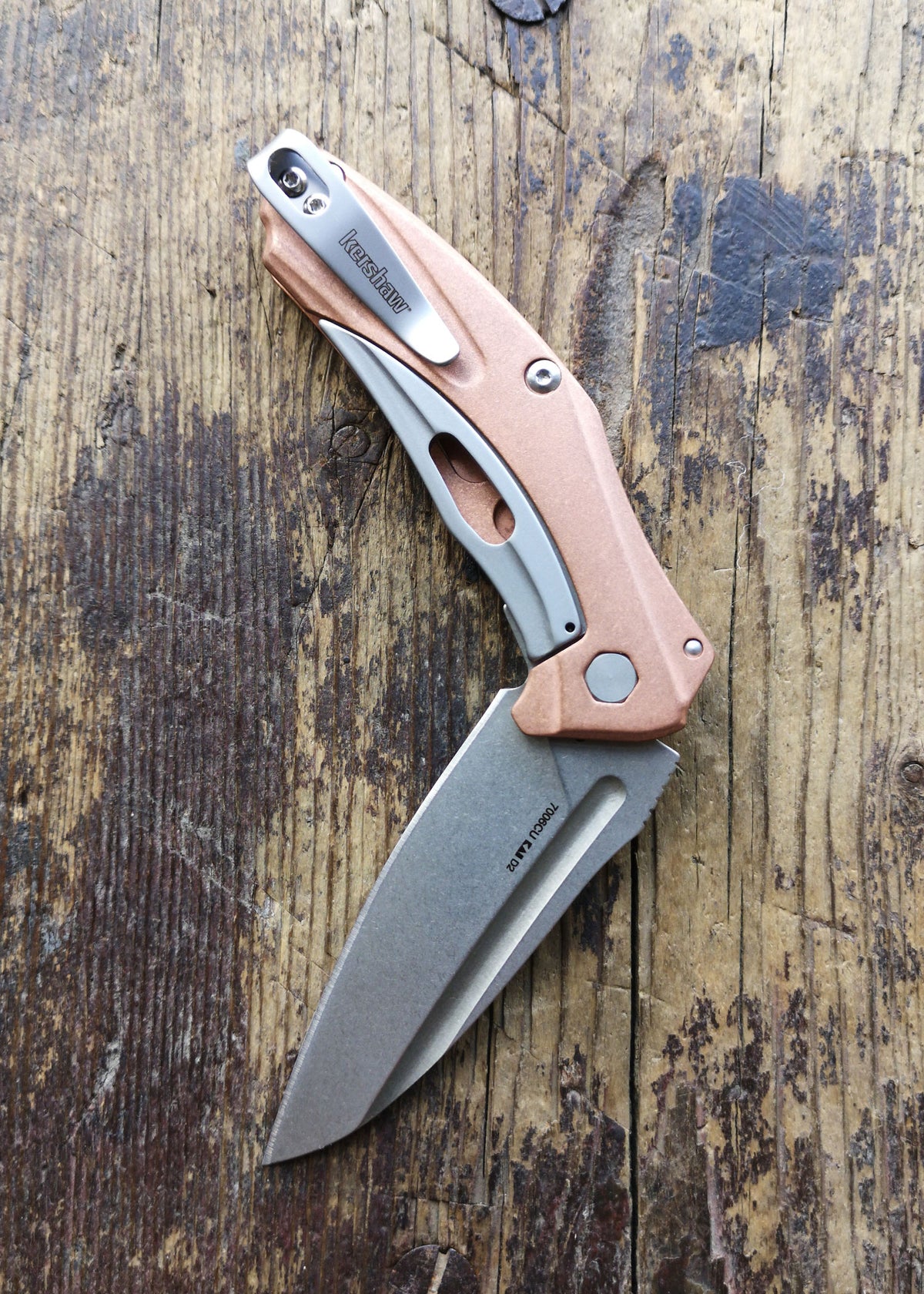 Couteau pliant Kershaw Natrix avec manche en cuivre