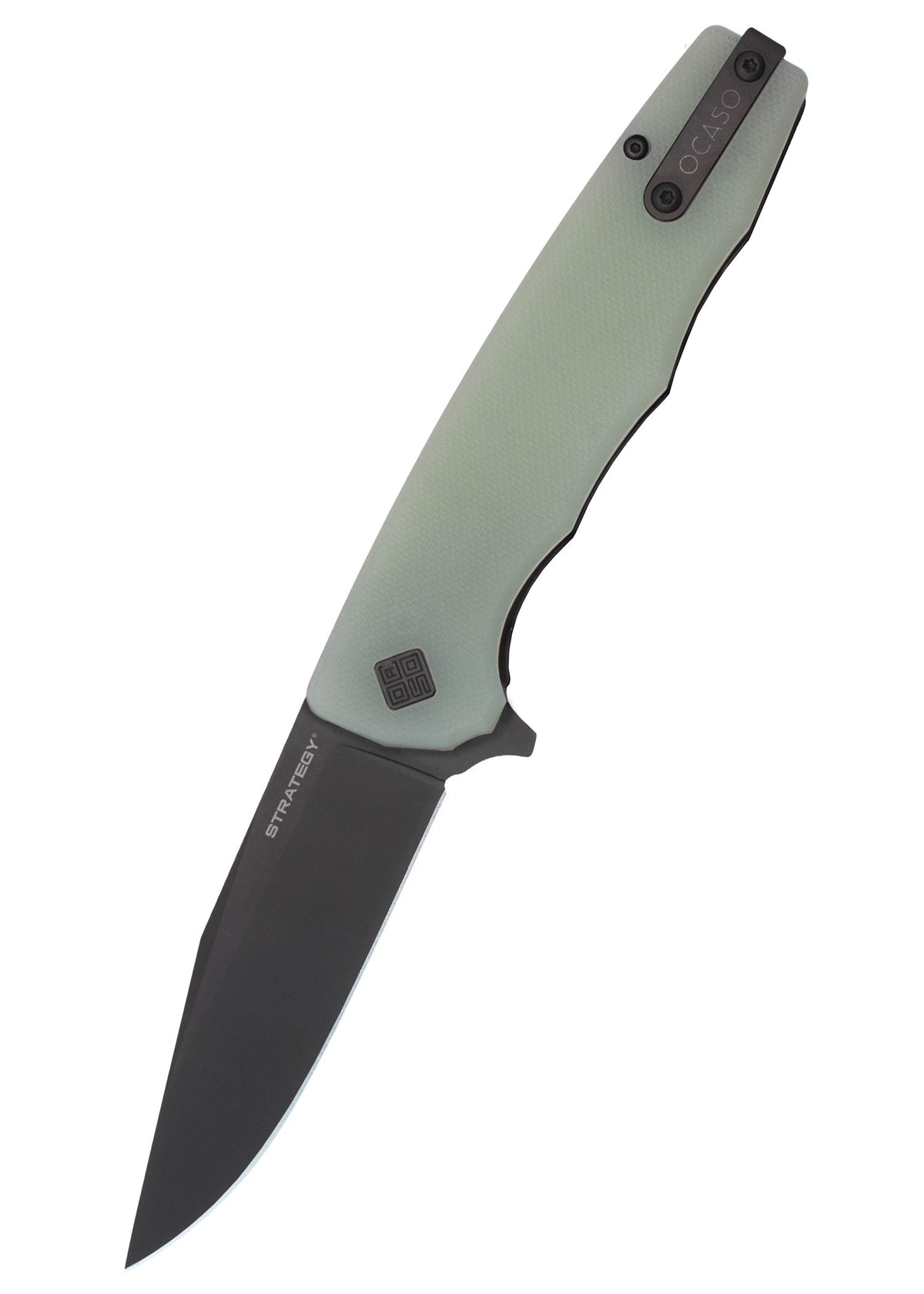 Couteau pliant Ocaso Strategy, lame PVD noir, manche G10 jade