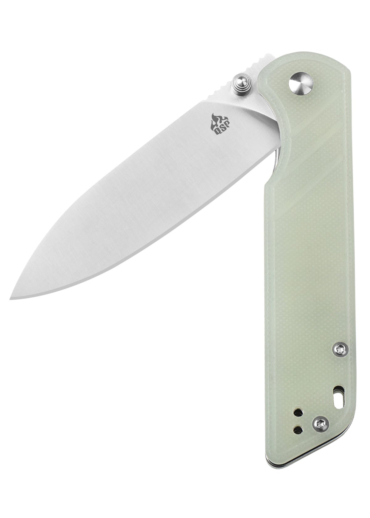 Couteau de poche QSP Parrot, lame D2 satinée, manche G10 jade