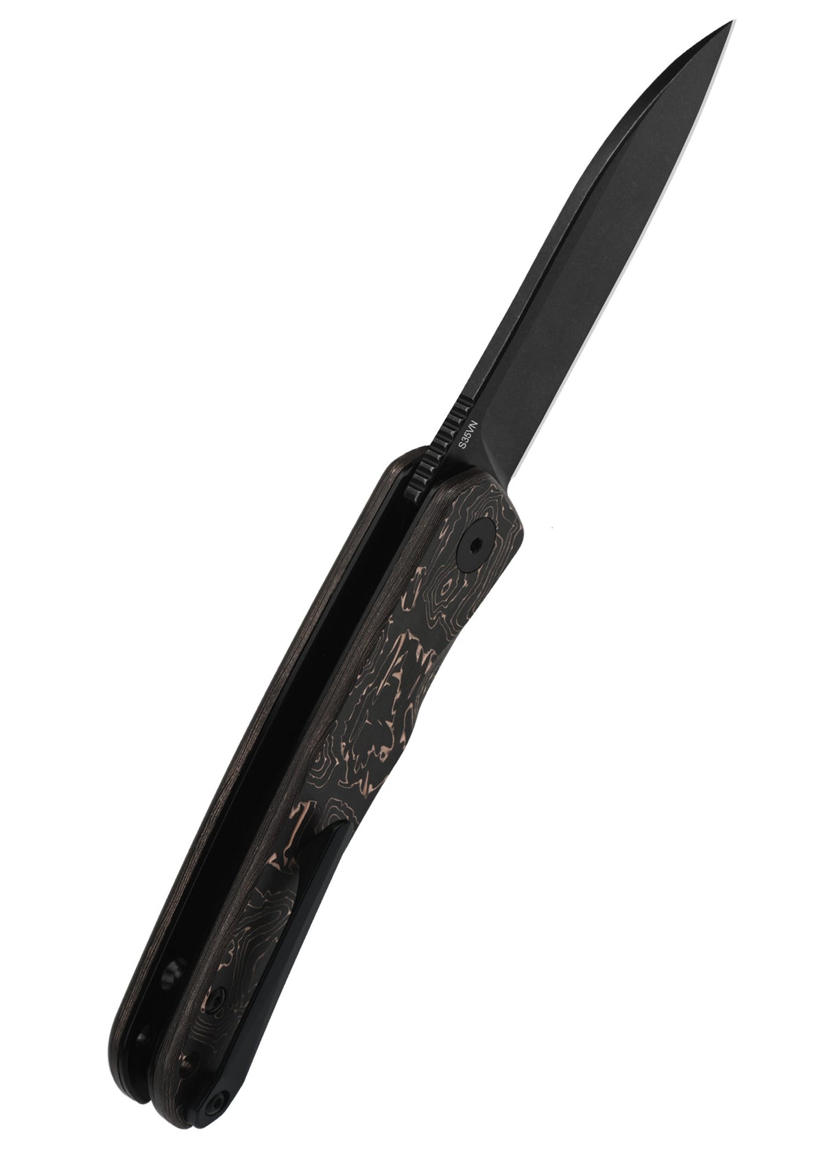 Couteau pliant QSP Otter lame noire stonewashed manche Copper Foil