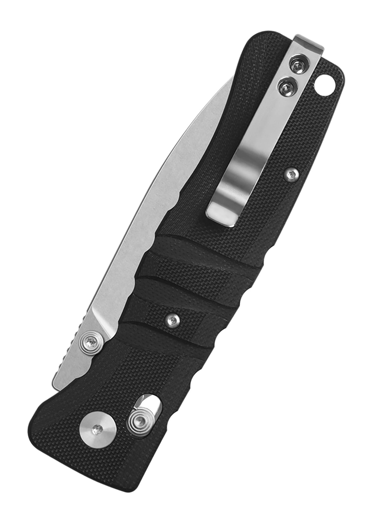 Couteau pliant QSP Ripley stonewashed, manche G10 noir