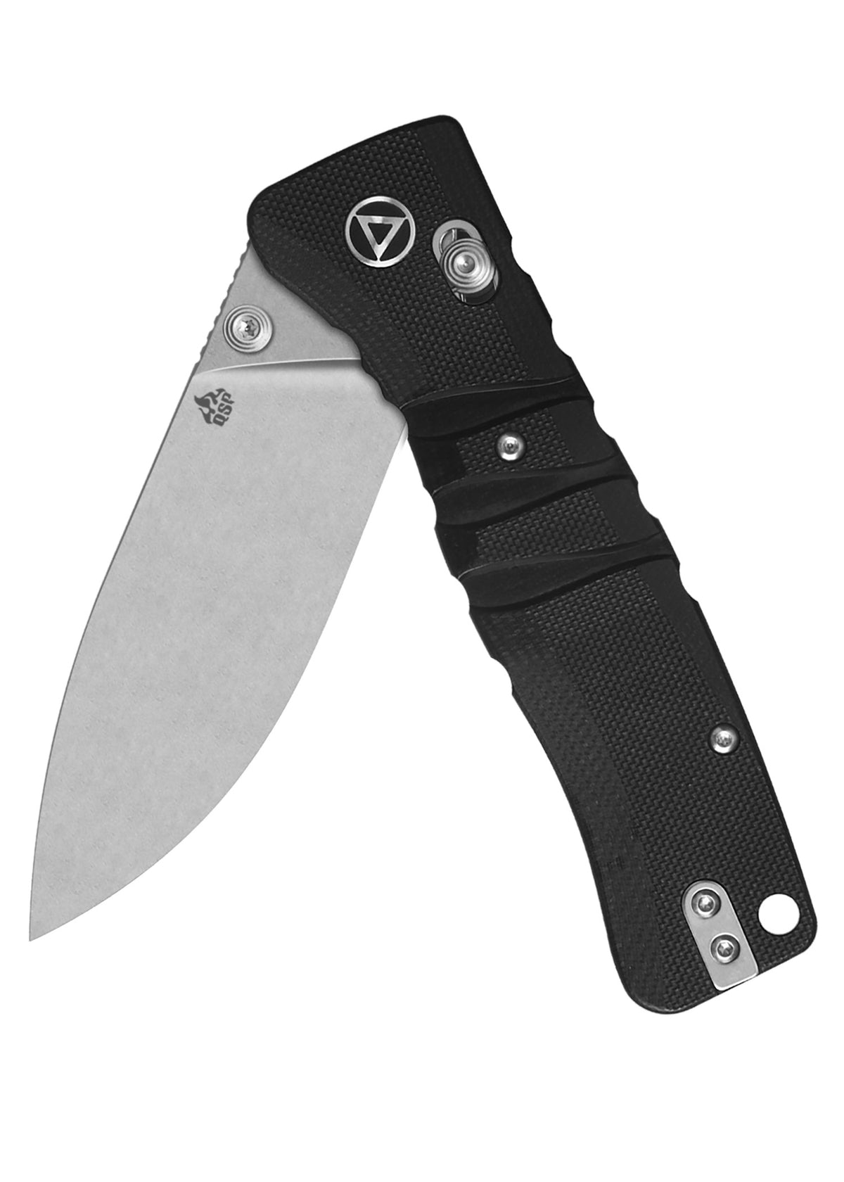 Couteau pliant QSP Ripley stonewashed, manche G10 noir
