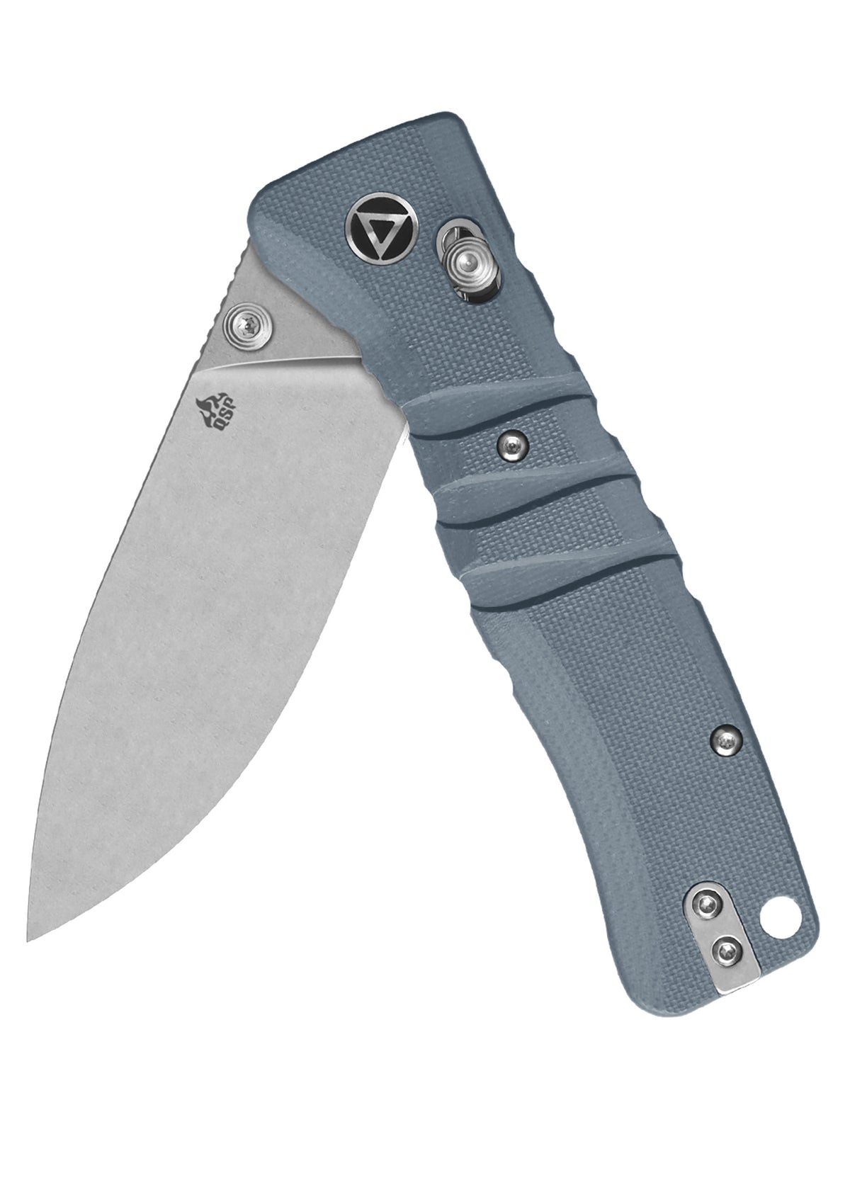 Couteau pliant QSP Ripley stonewashed, manche G10 gris