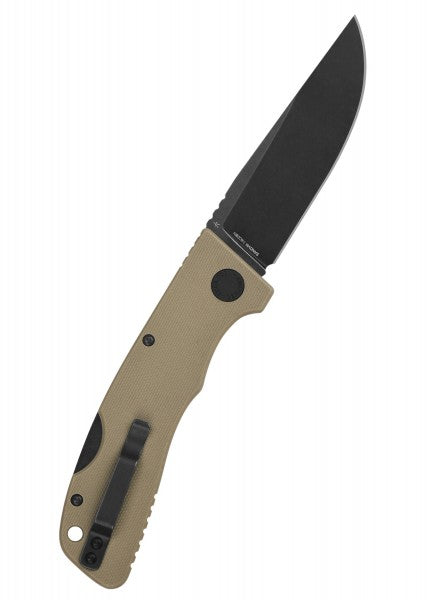 Schnitzel Kvar – Couteau pliant 2-Hand Backlock, sable, noir