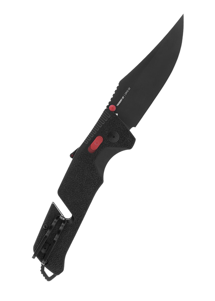 Couteau pliant SOG Trident AT noir et rouge