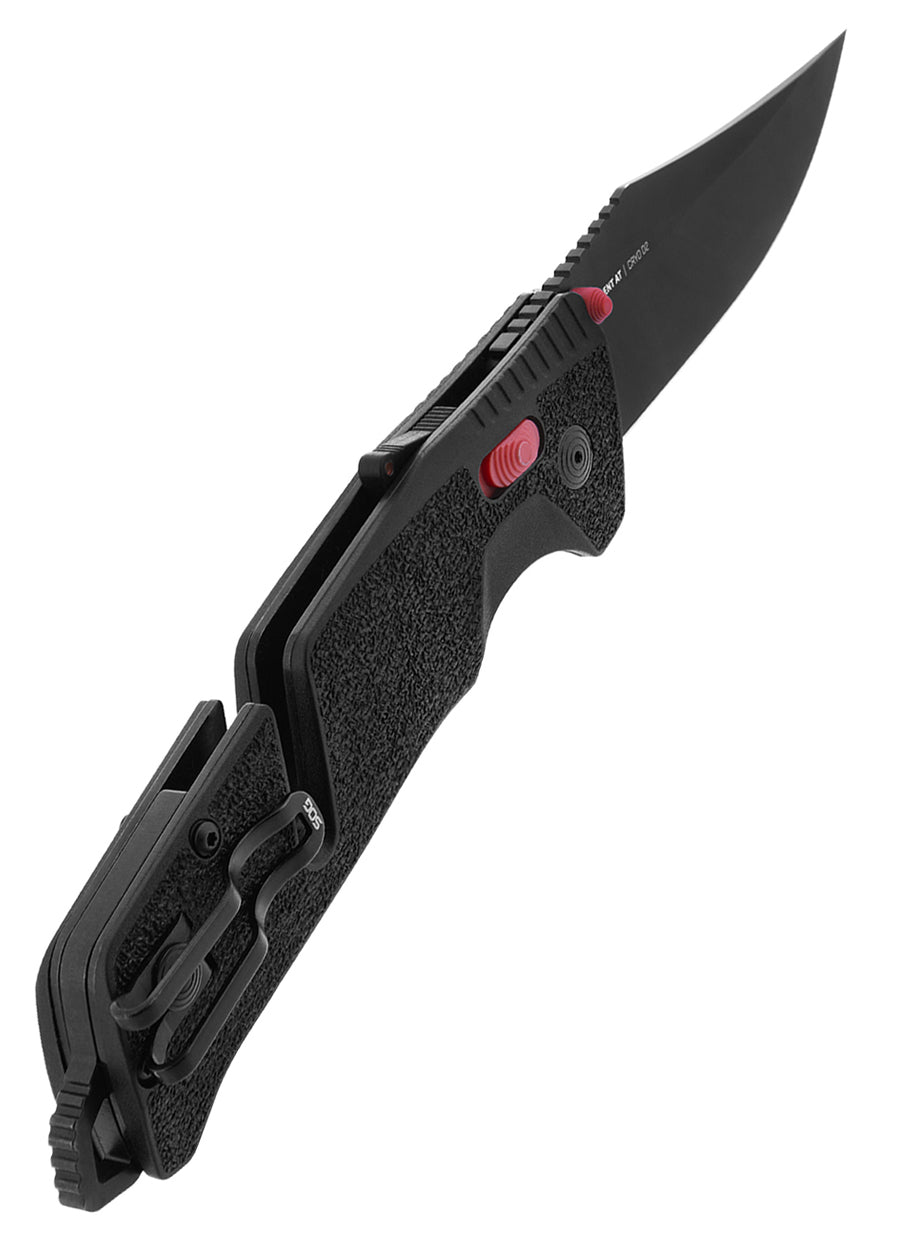 Couteau pliant SOG Trident AT noir et rouge