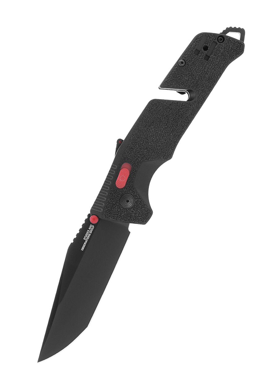 Couteau pliant SOG Trident AT noir et rouge lame tanto